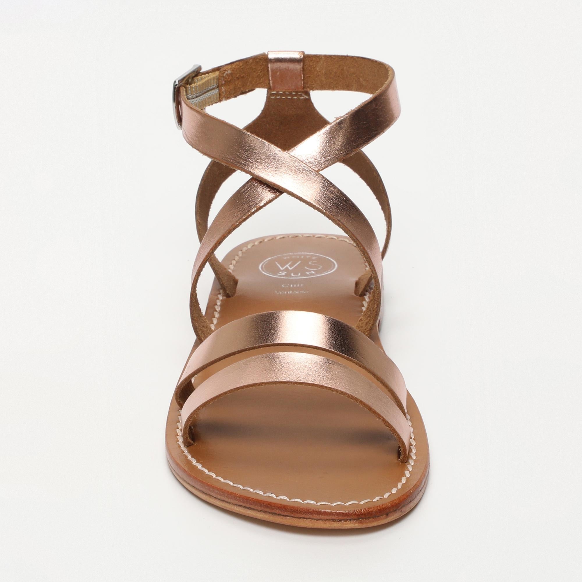 LESIA sandales en cuir or rose