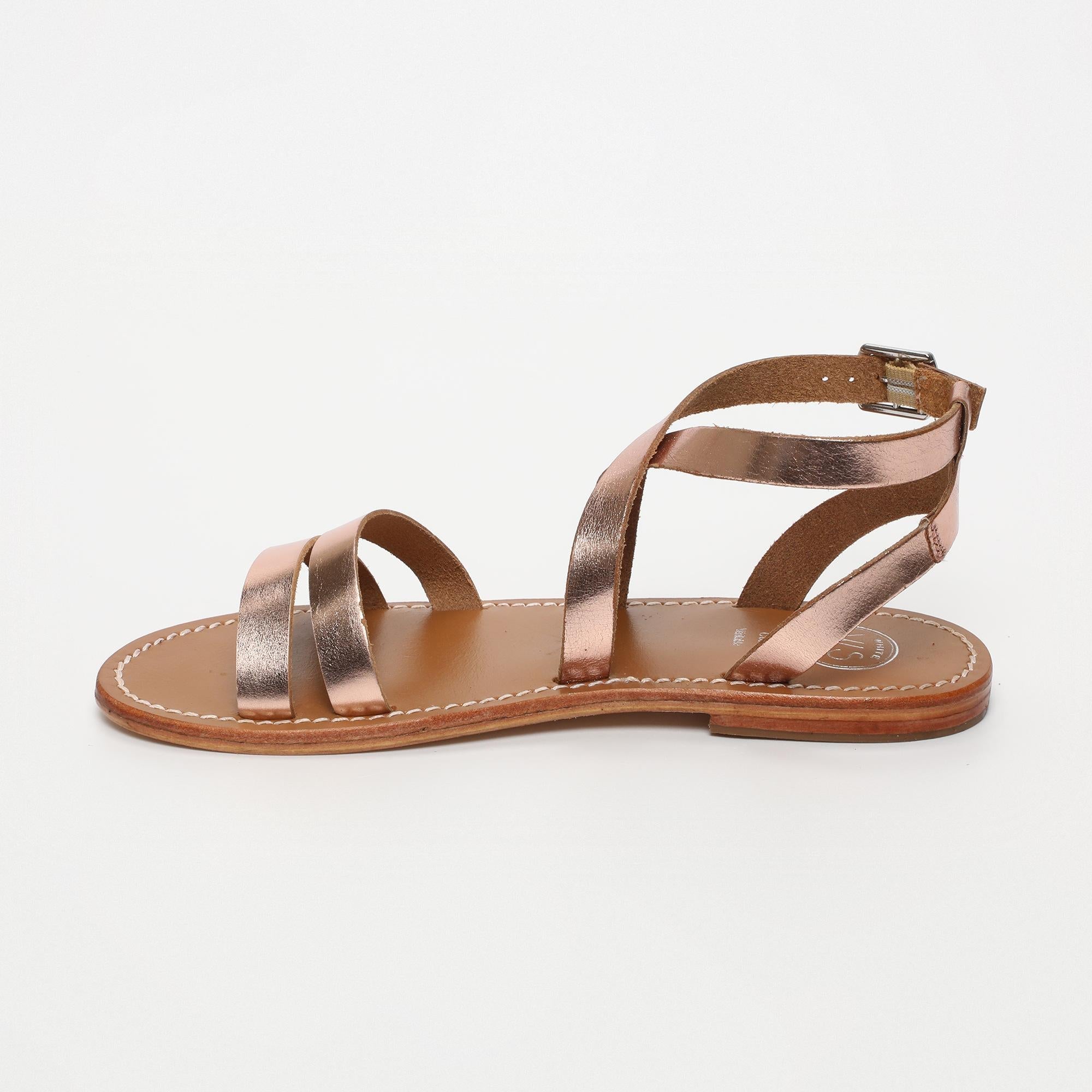 LESIA sandales en cuir or rose