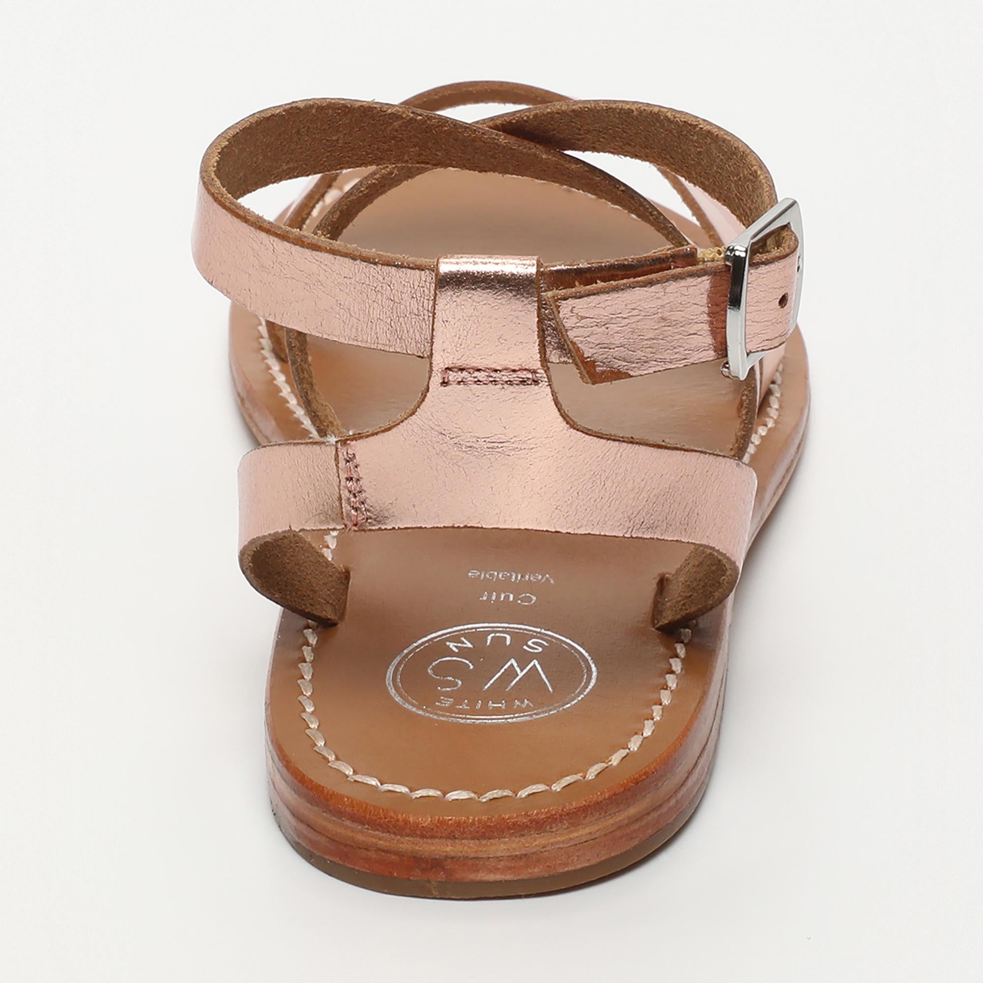 LESIA sandales en cuir or rose