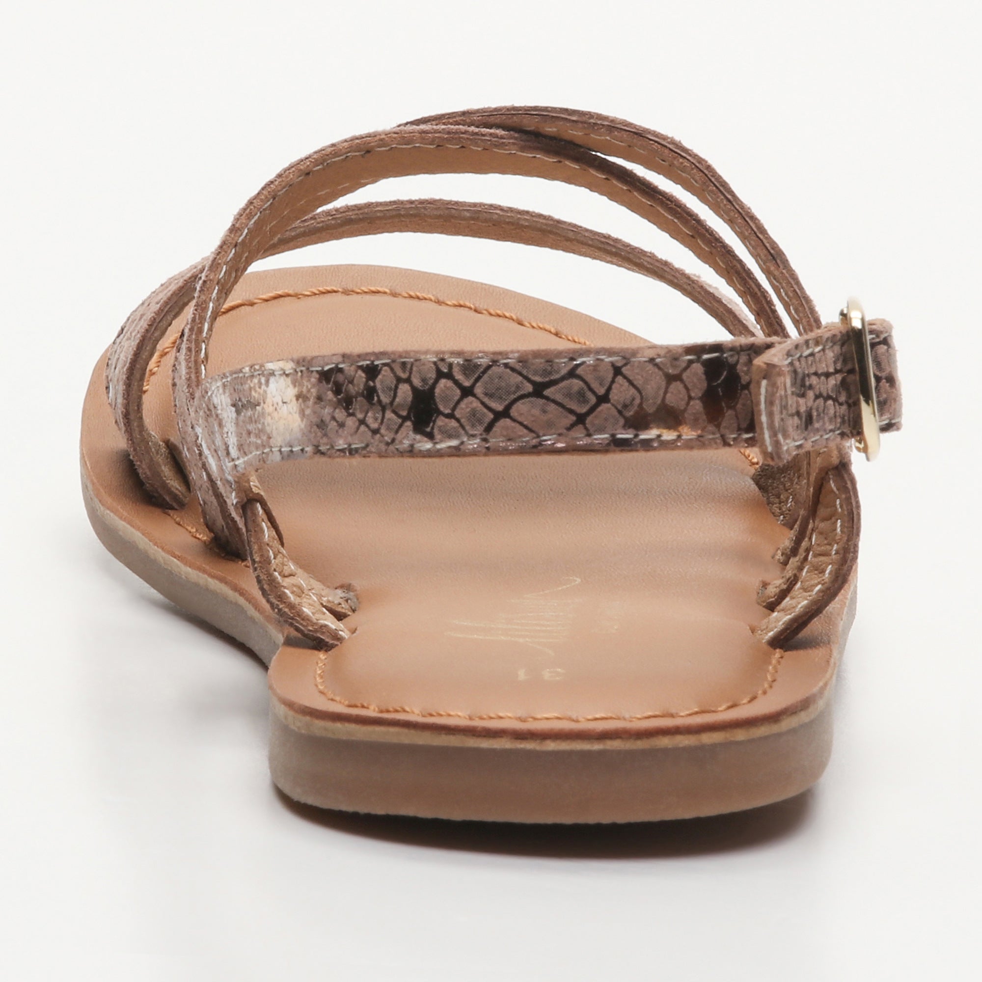 FLORA sandales cuir pink snake