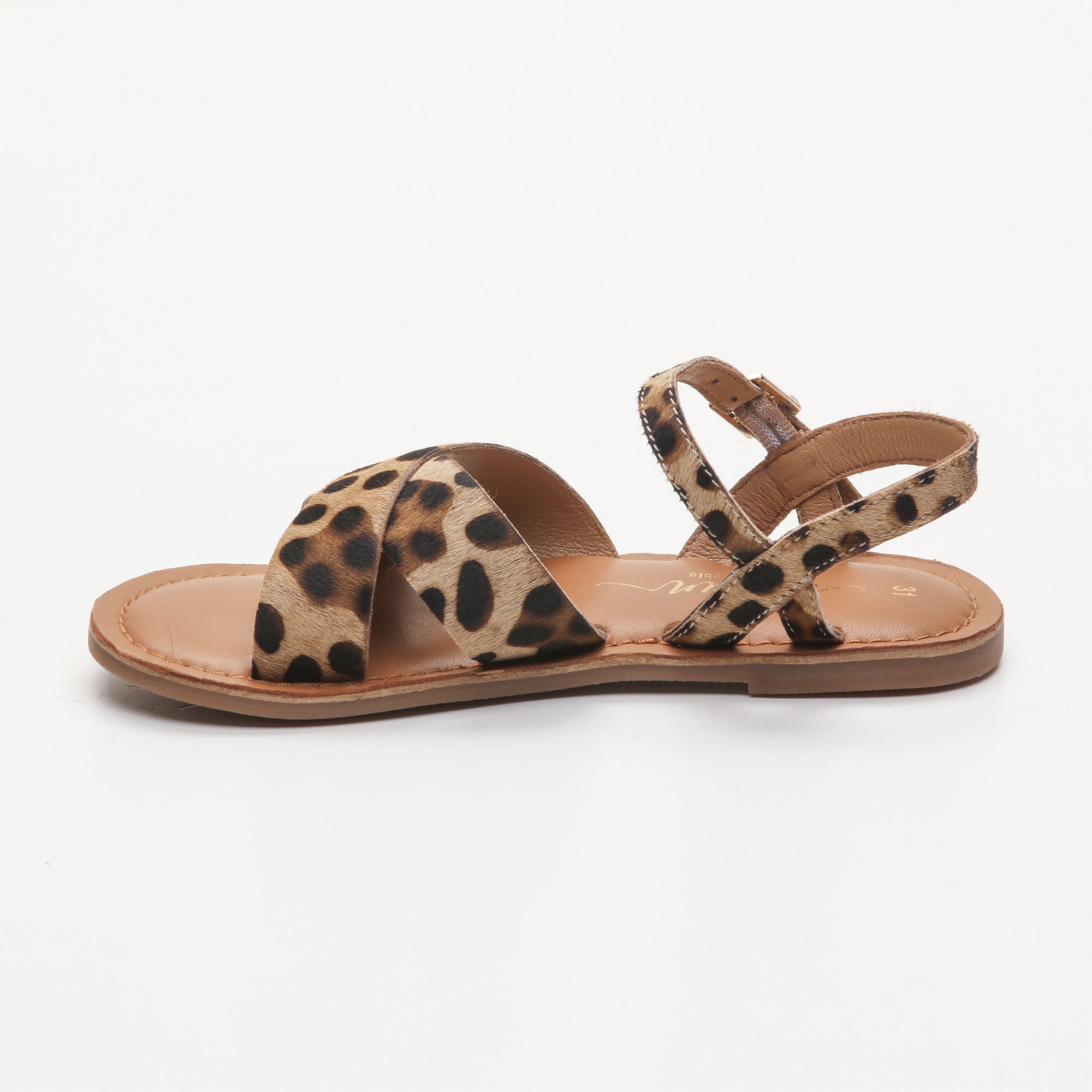 DUMBA sandales cuir leopard