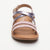 LEIA sandales cuir lilac + blue lizard