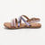 LEIA sandales cuir lilac + blue lizard