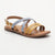LEIA sandales cuir dk yellow + lt blue