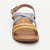 LEIA sandales cuir dk yellow + lt blue