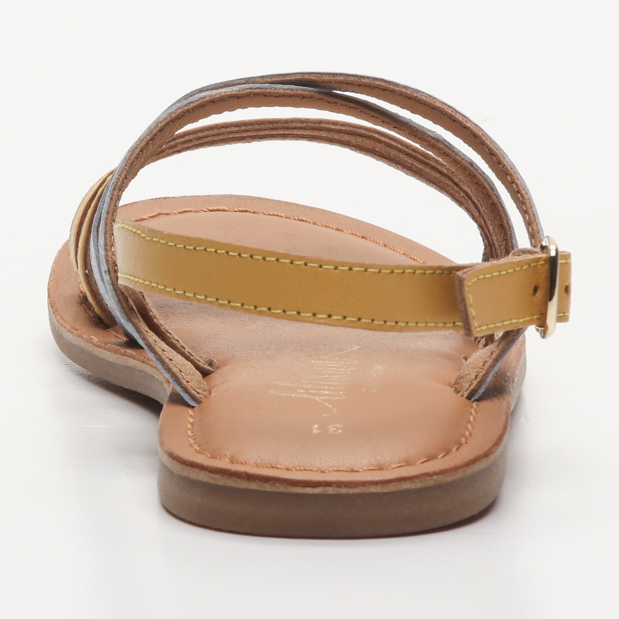 LEIA sandales cuir dk yellow + lt blue