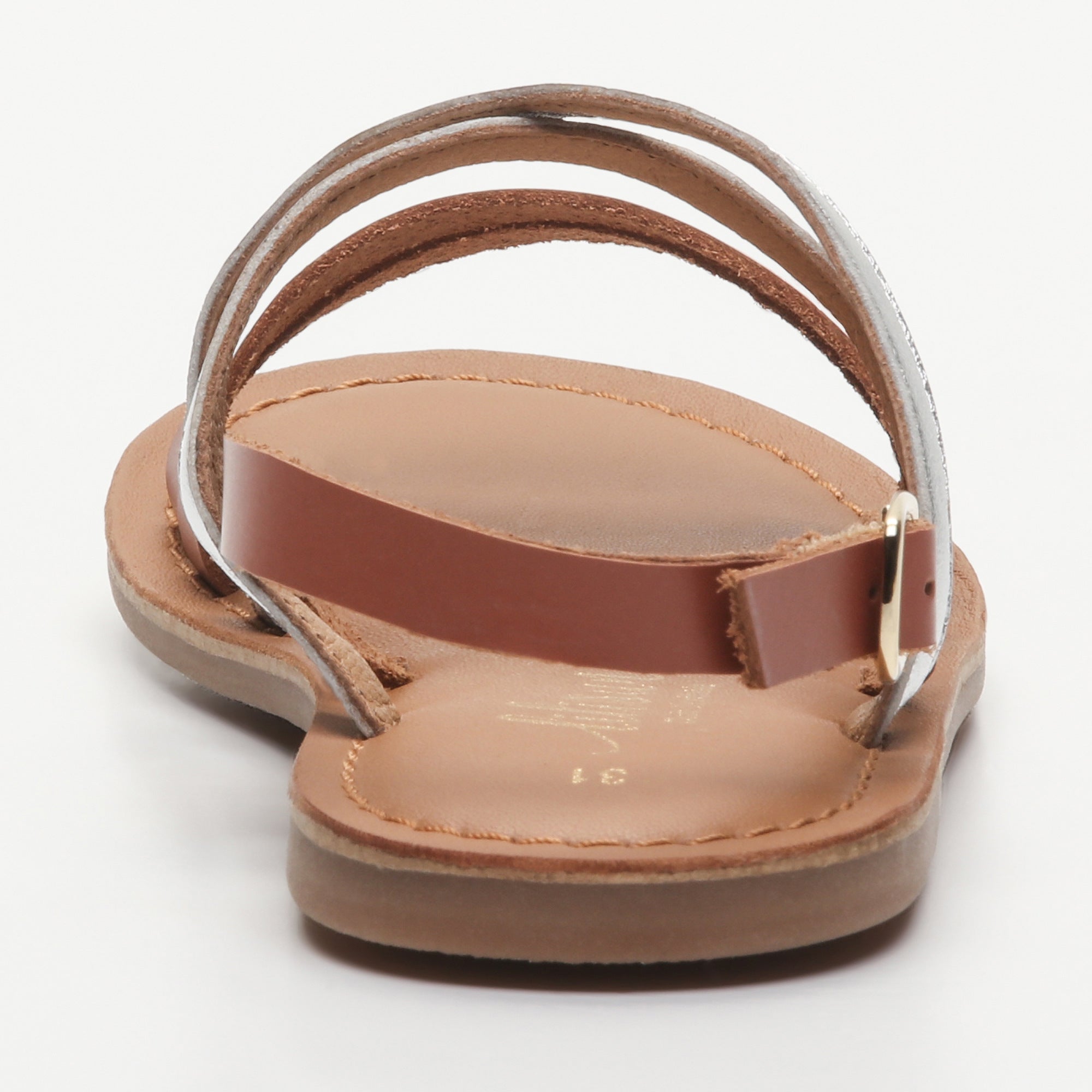 LEIA sandales cuir cognac +  silver
