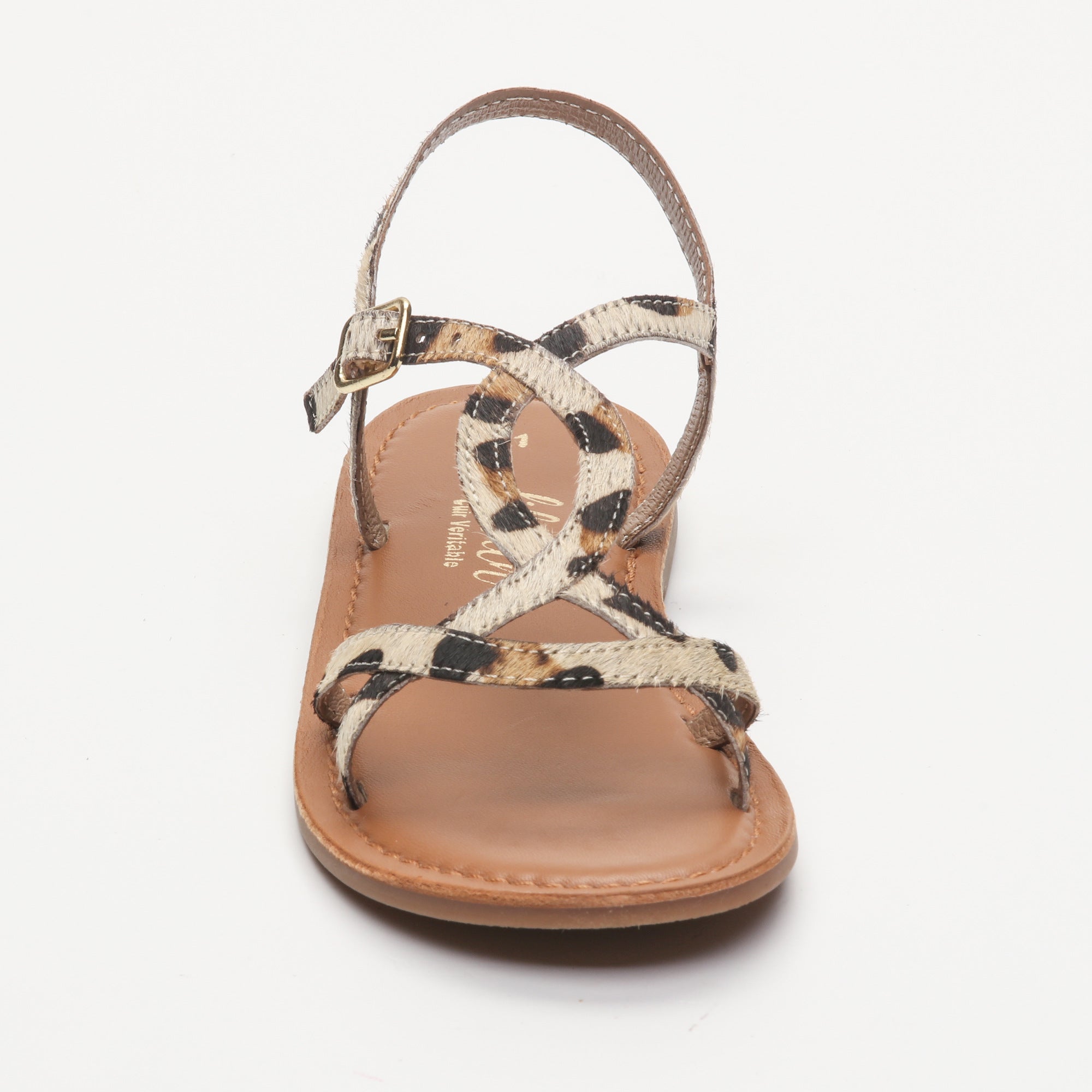 LEILA sandales cuir tiger pony