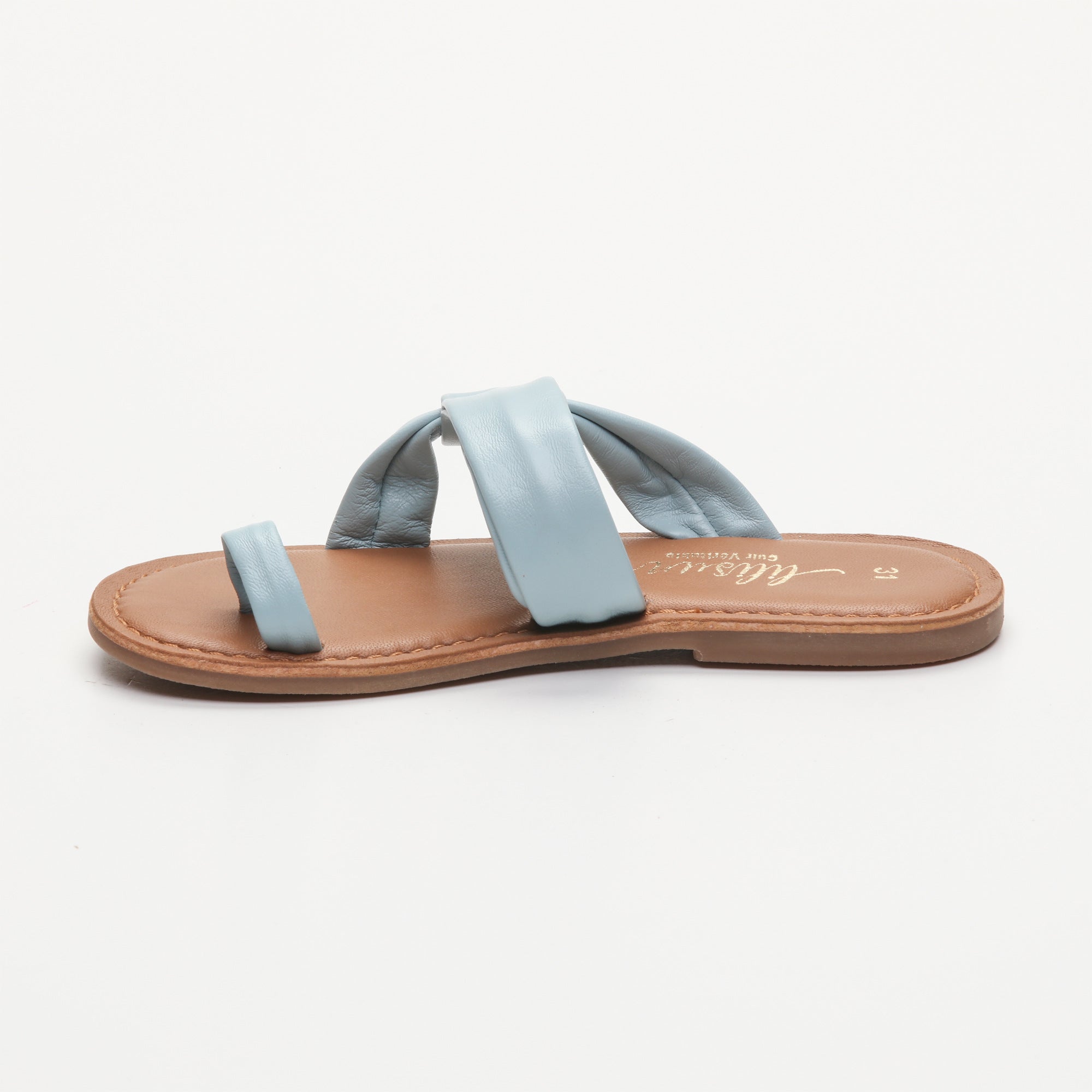 MILA sandales cuir cyan blue
