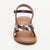 NICOLAS sandales cuir burgundy + platinium