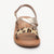 MARGUERITE sandales cuir platinium metallic + leopard