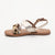 MARGUERITE sandales cuir platinium metallic + leopard