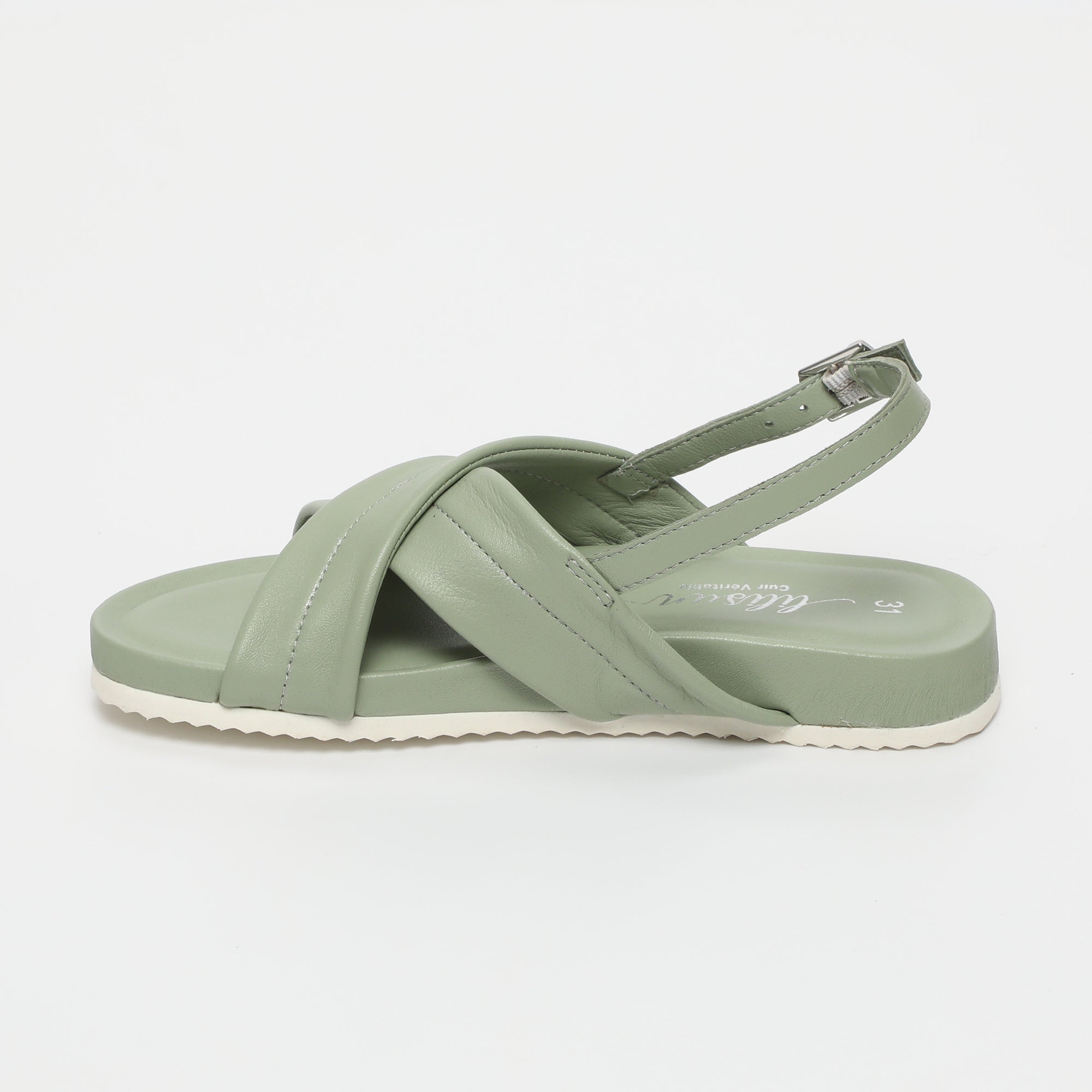 RABY Sandales en cuir vert clair