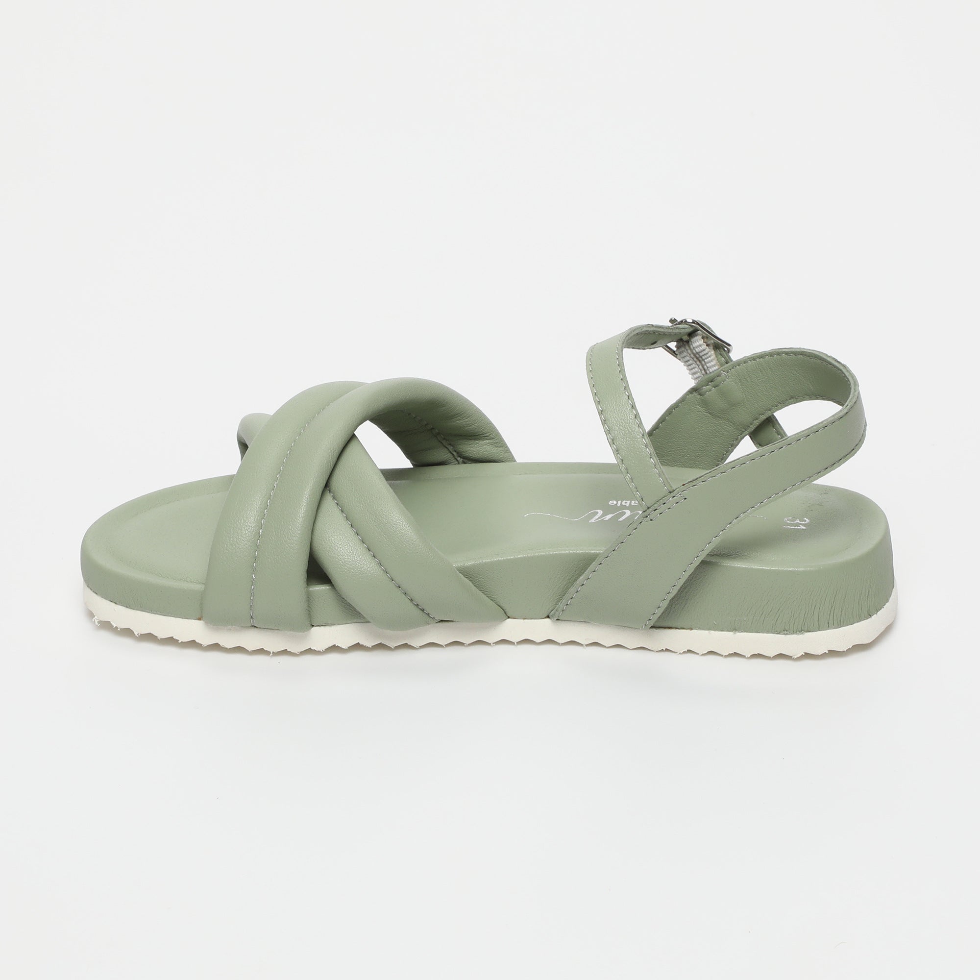 YANYO Sandales en cuir vert clair