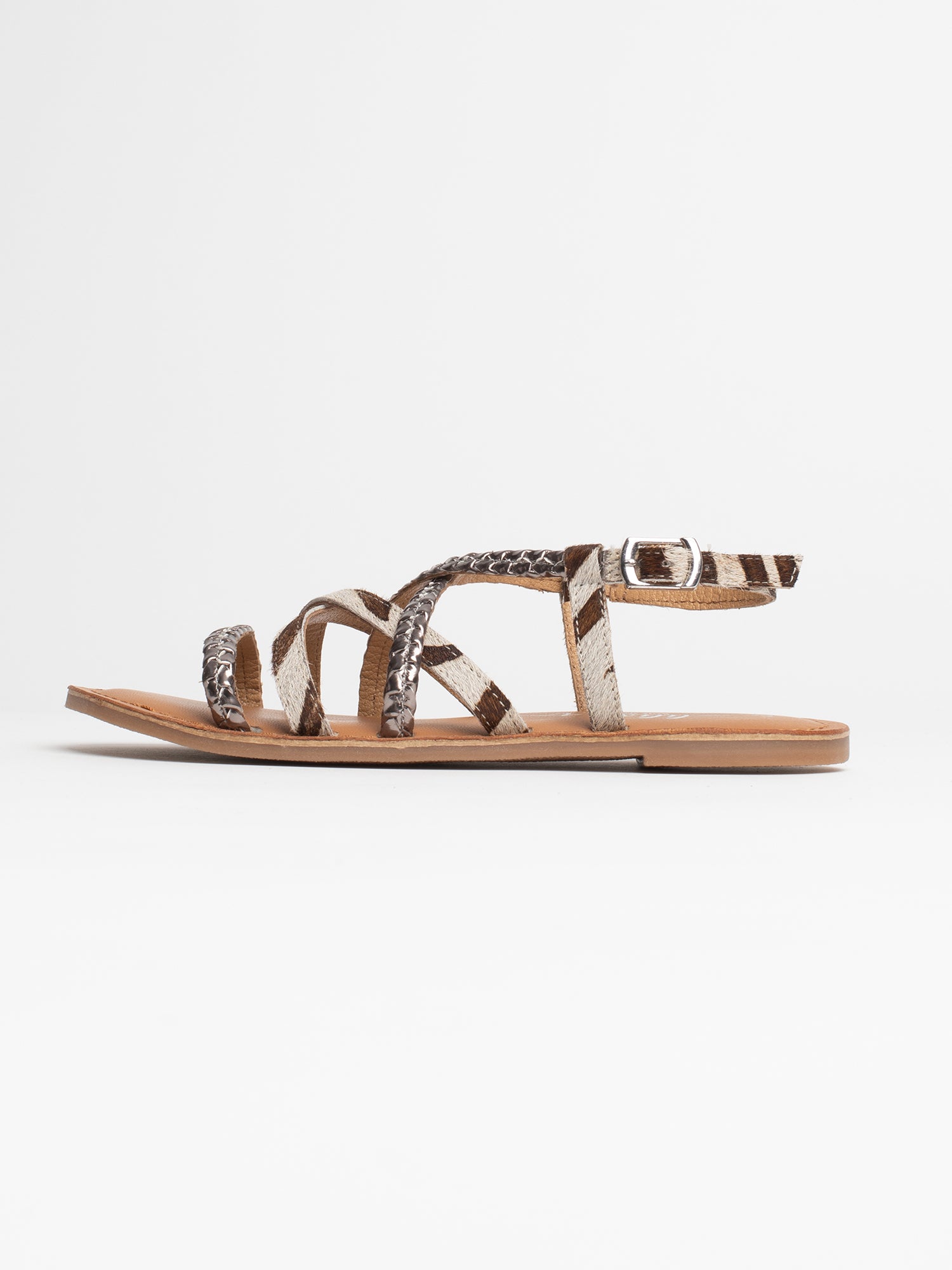RAZPUNZEL sandales gris et zébré