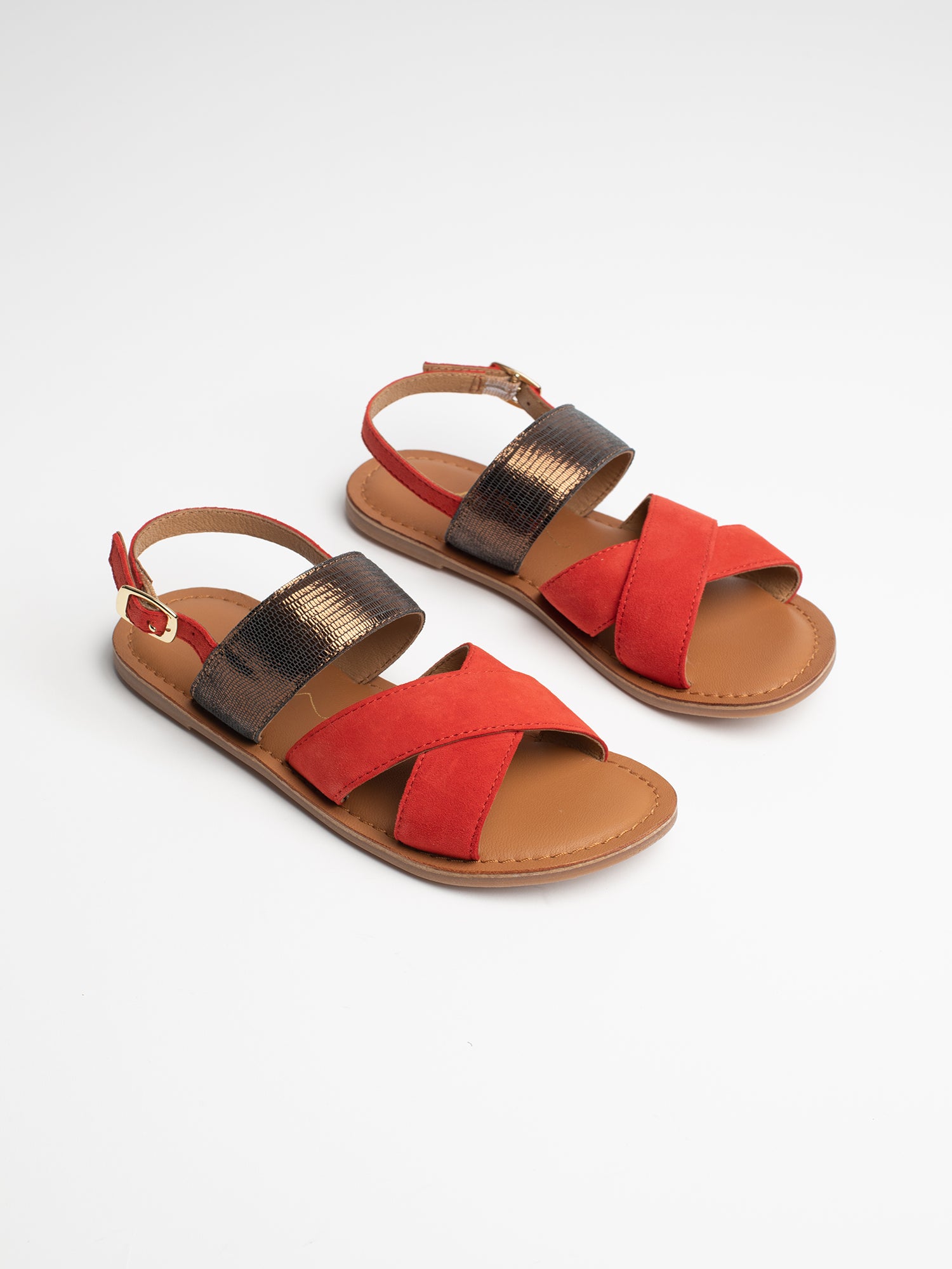 BLANCHE sandales rouge bronze