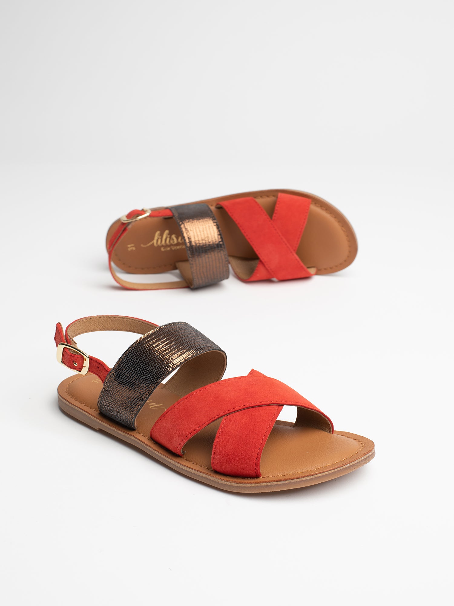 BLANCHE sandales rouge bronze