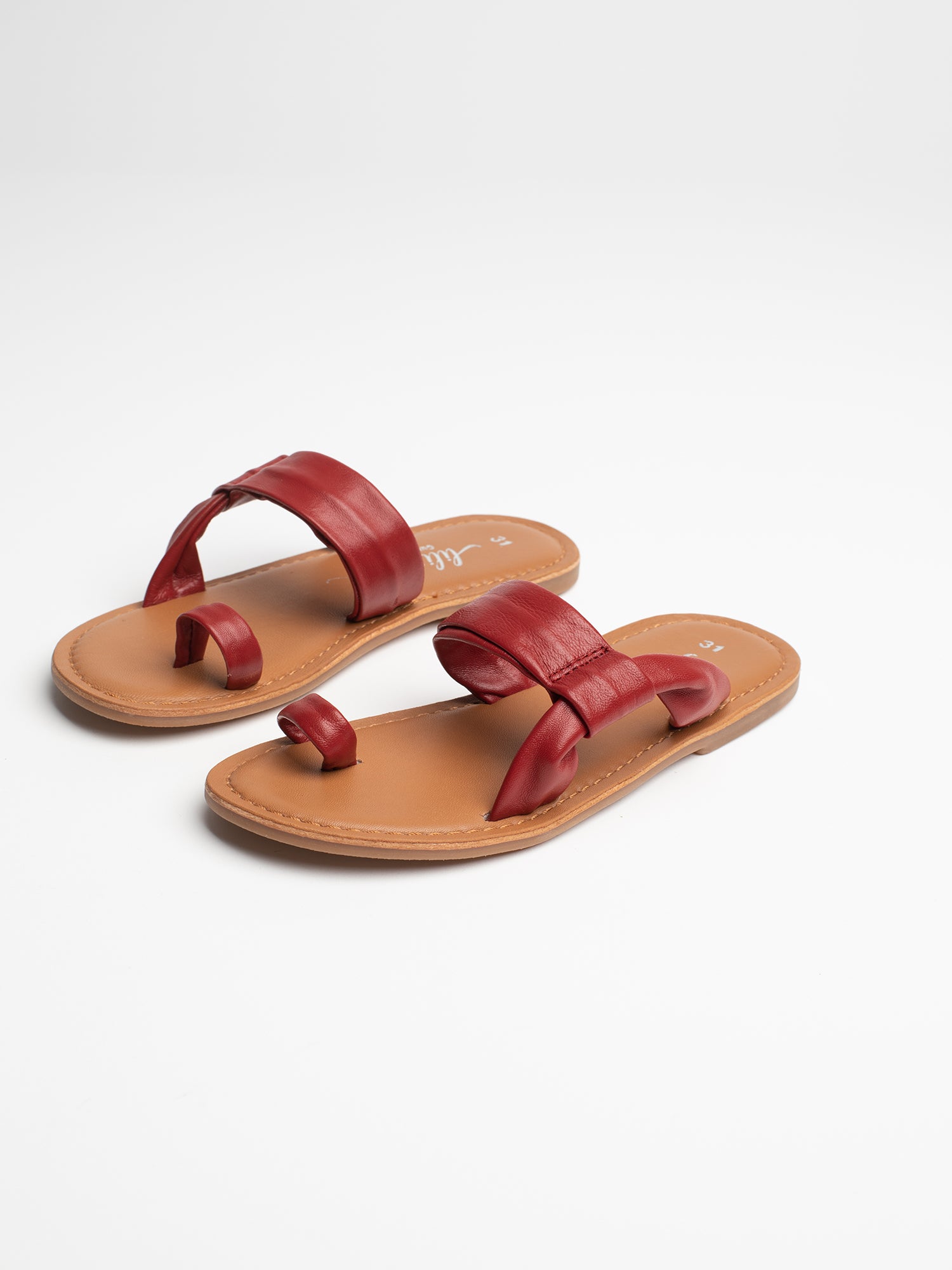 MILA Sandales en cuir rouge