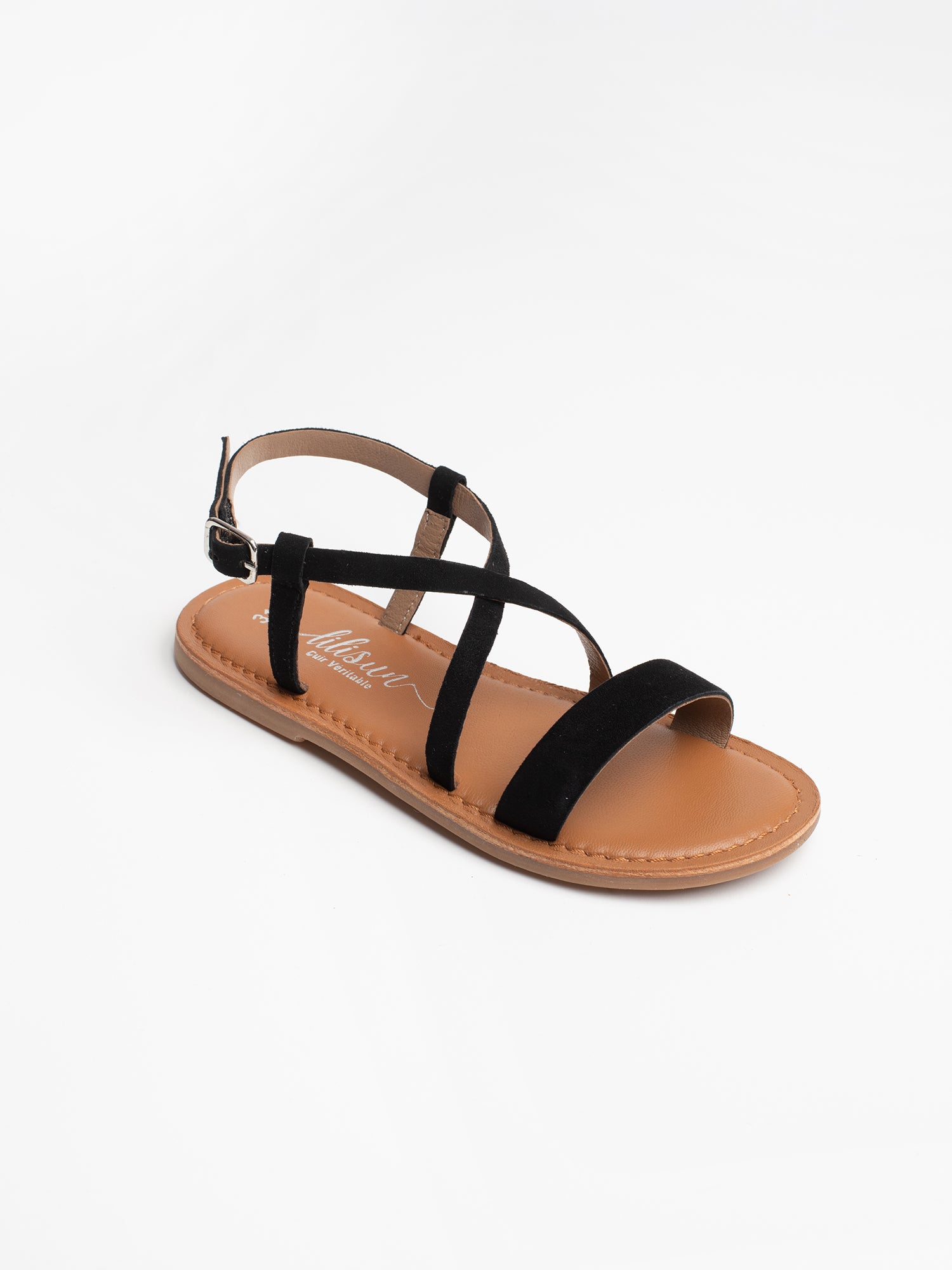 BELLA Sandales en cuir noir