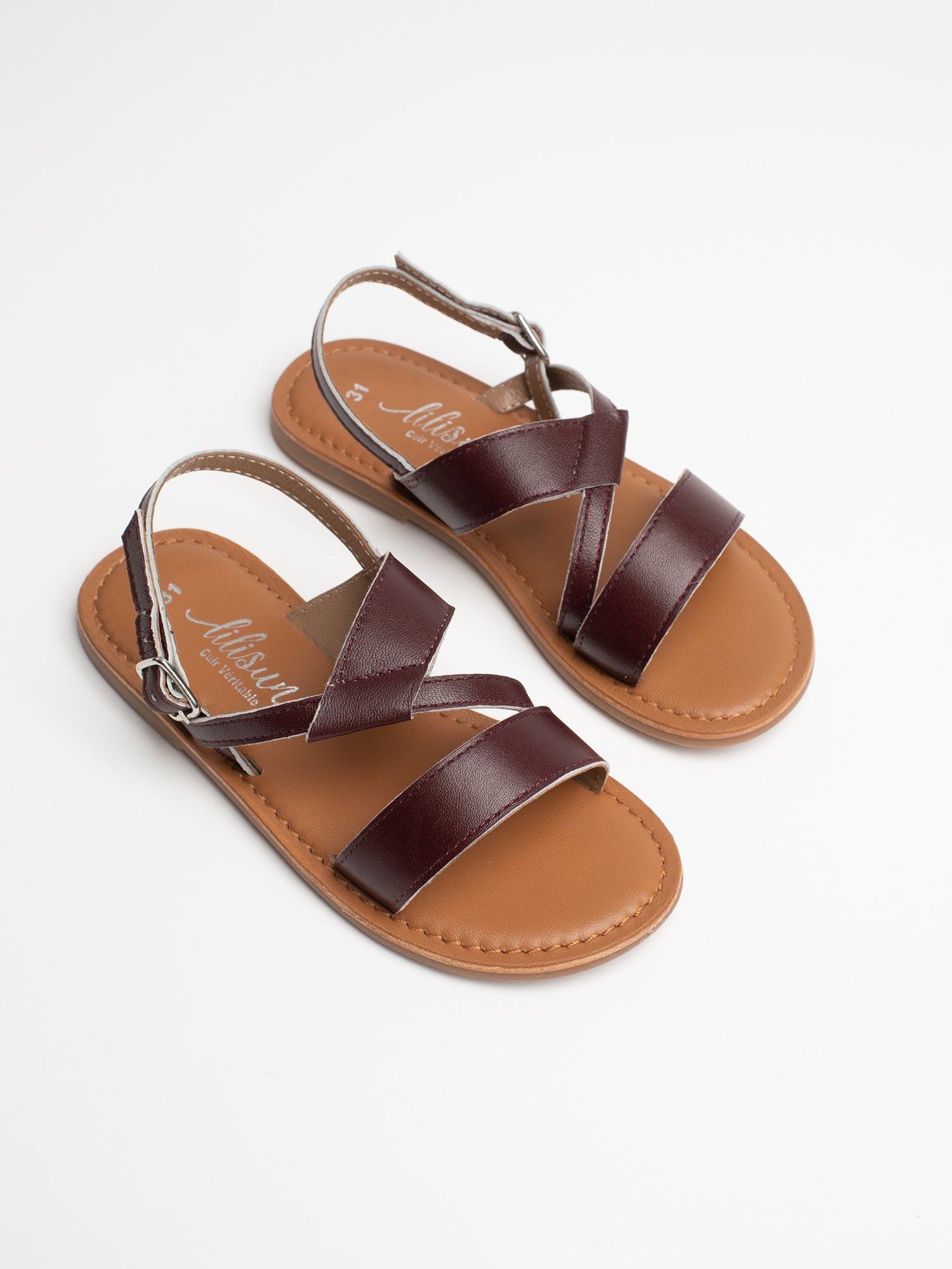 MARGUERITE sandales bordeaux