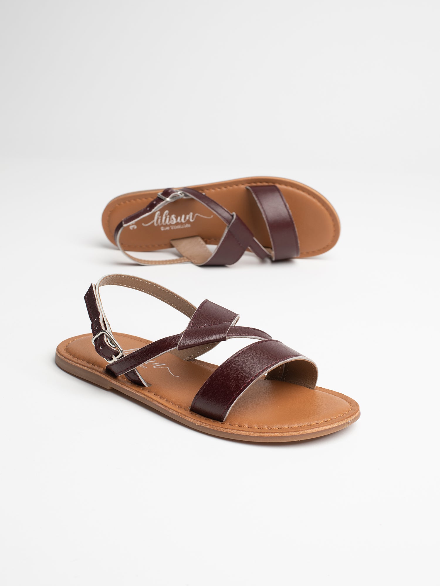 MARGUERITE sandales bordeaux
