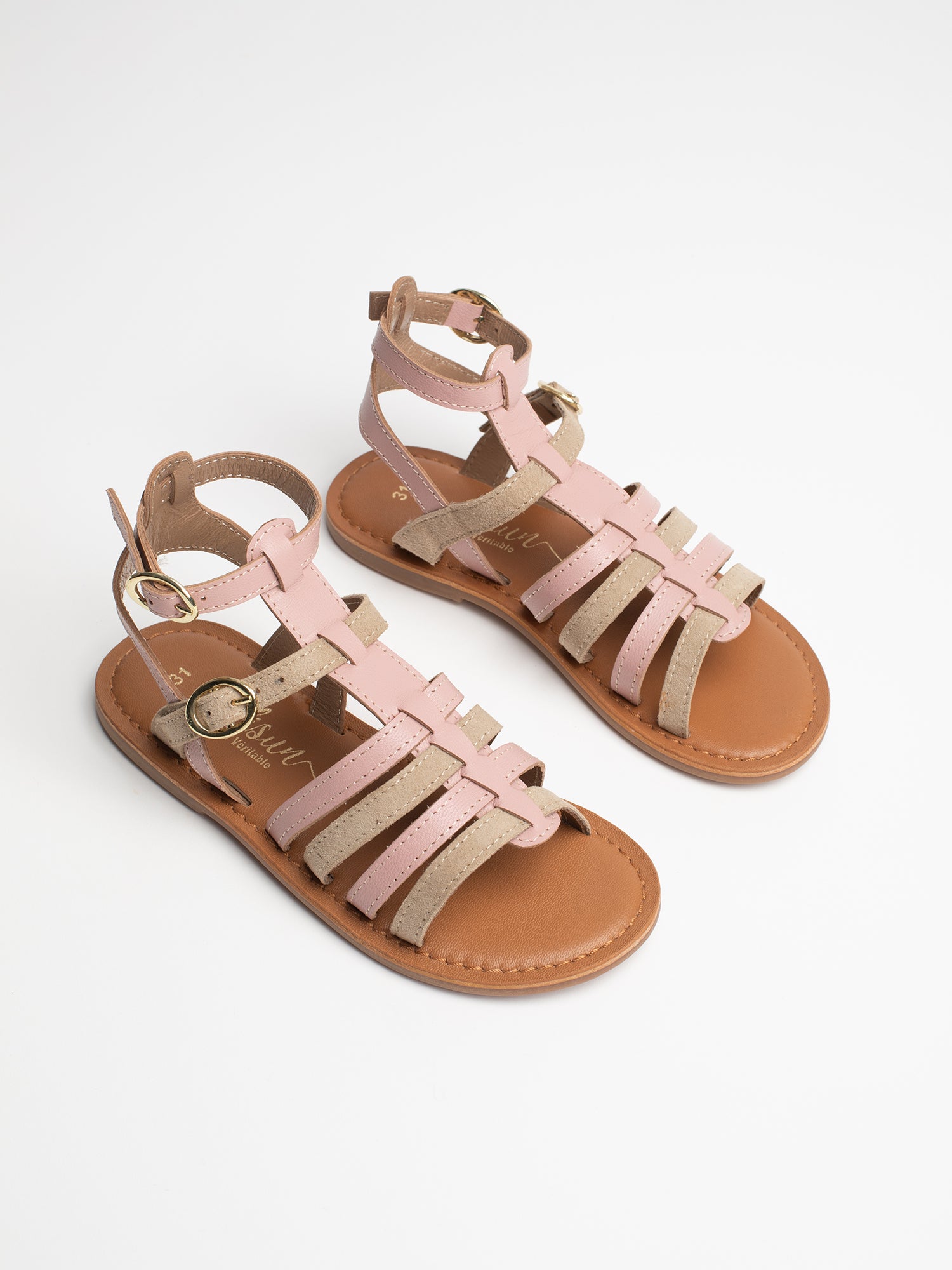MAGGIE Sandales en cuir vieux rose