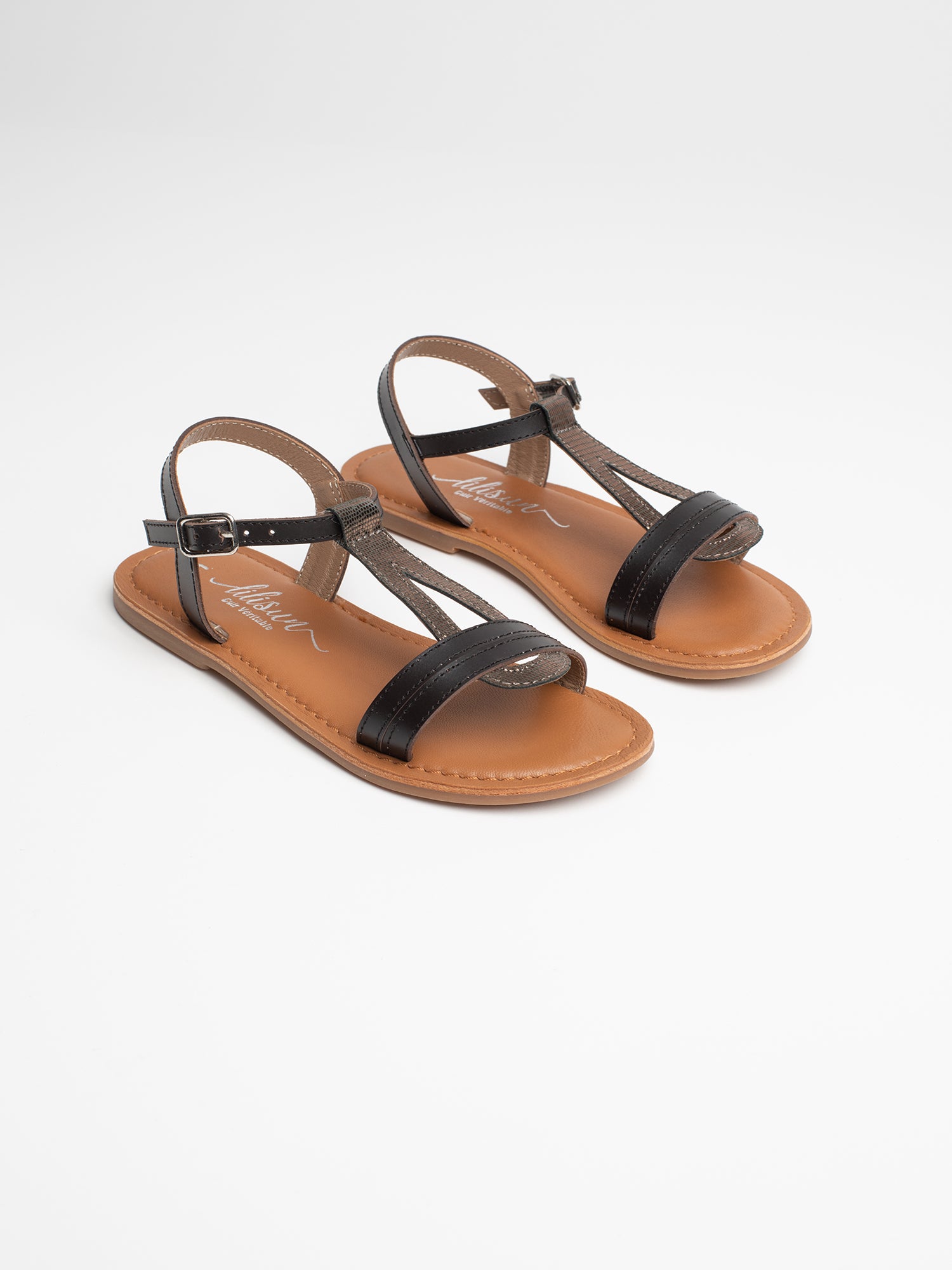 KIDO sandales marron foncé