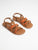 MEILI Sandales en cuir camel et orange