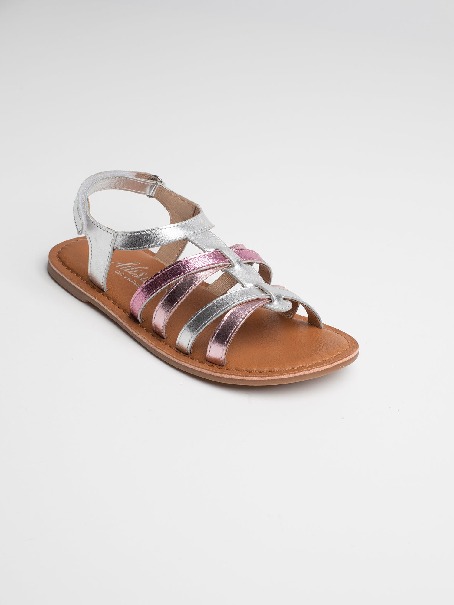 MEILI Sandales argentées et rose