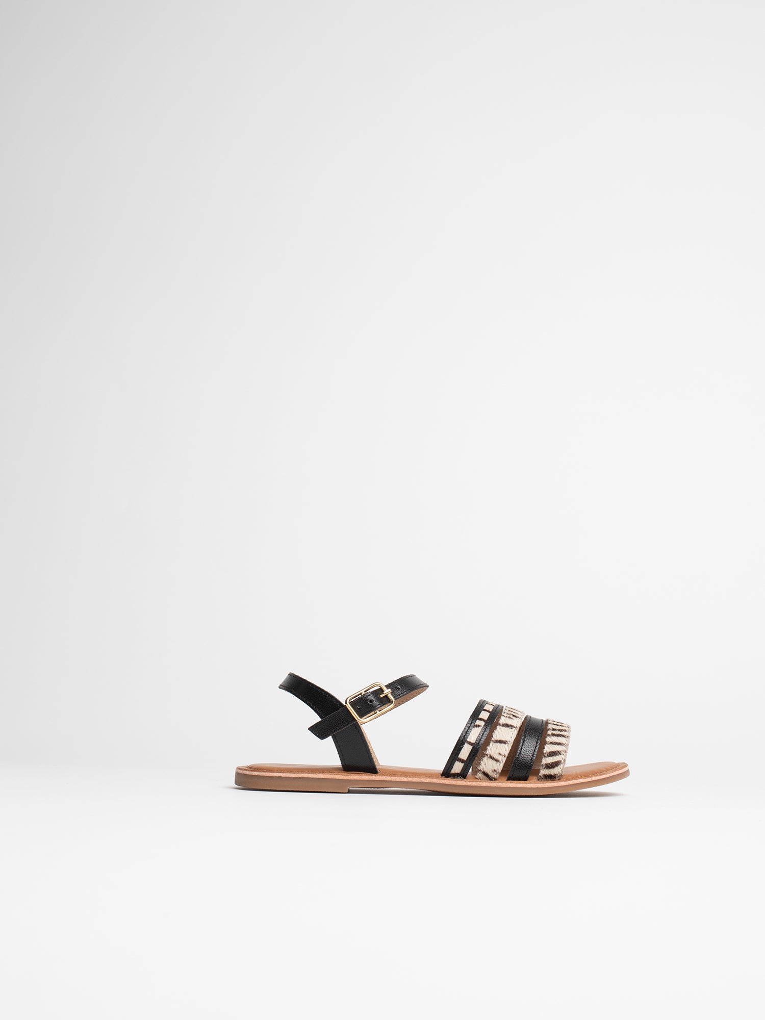 ABIGAELLE Sandales noires et zebrées