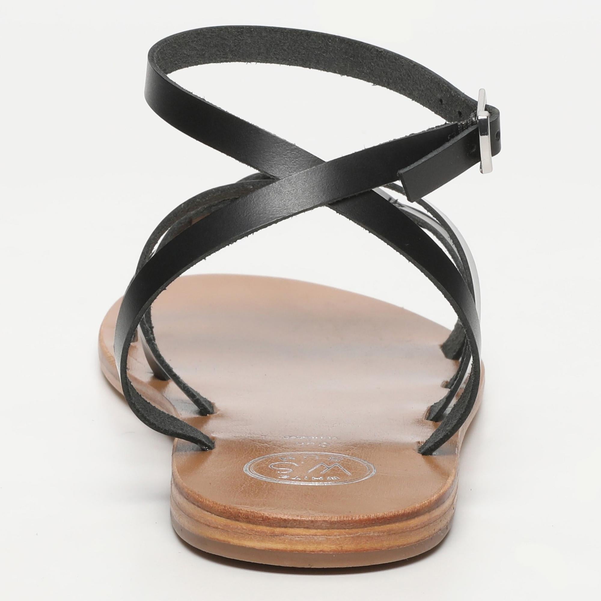 MAJADAS sandales bracelet de cheville en cuir noir
