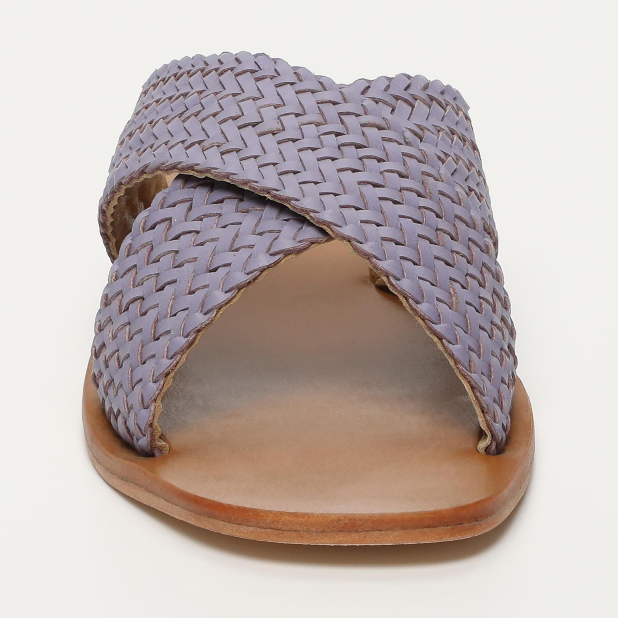MALVARROSA mules tresse en cuir lavande