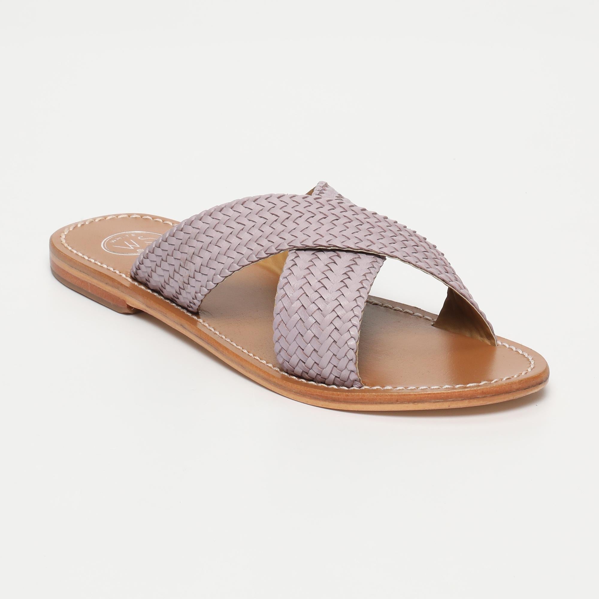 MALVARROSA mules tresse en cuir lilas