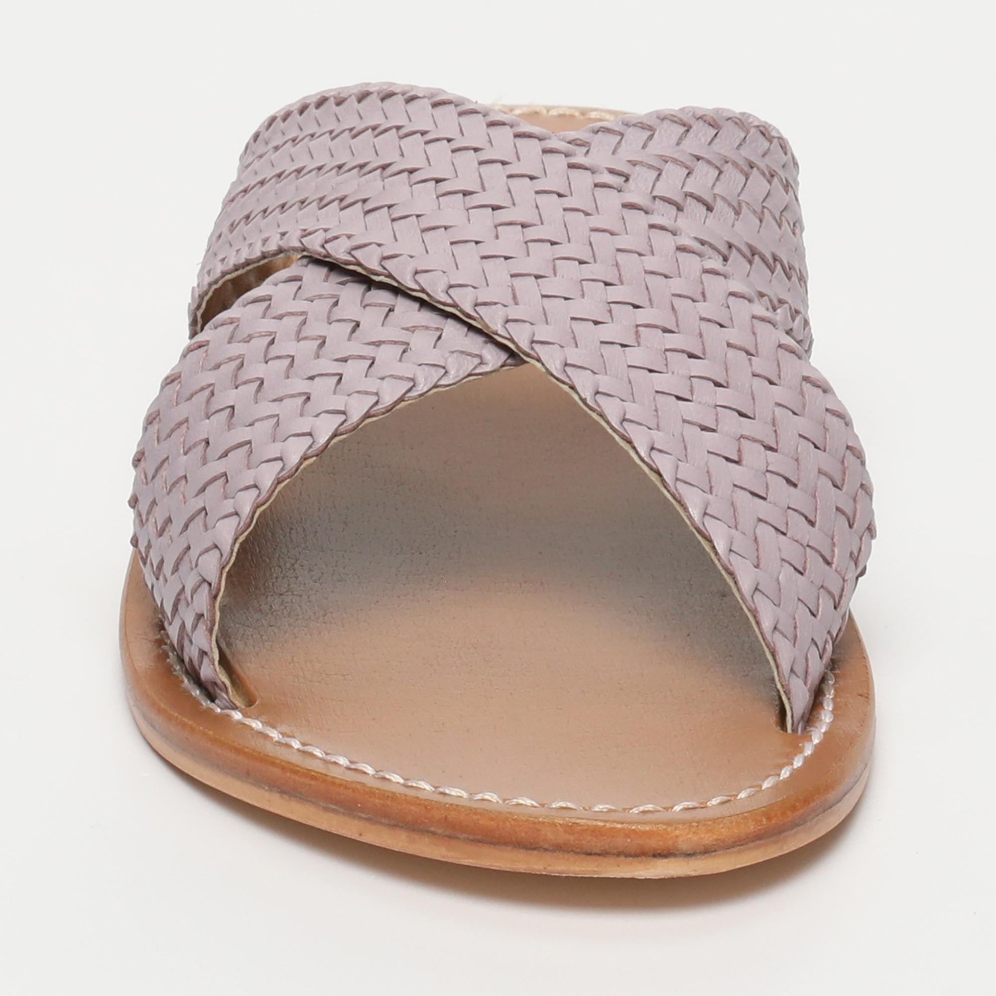 MALVARROSA mules tresse en cuir lilas