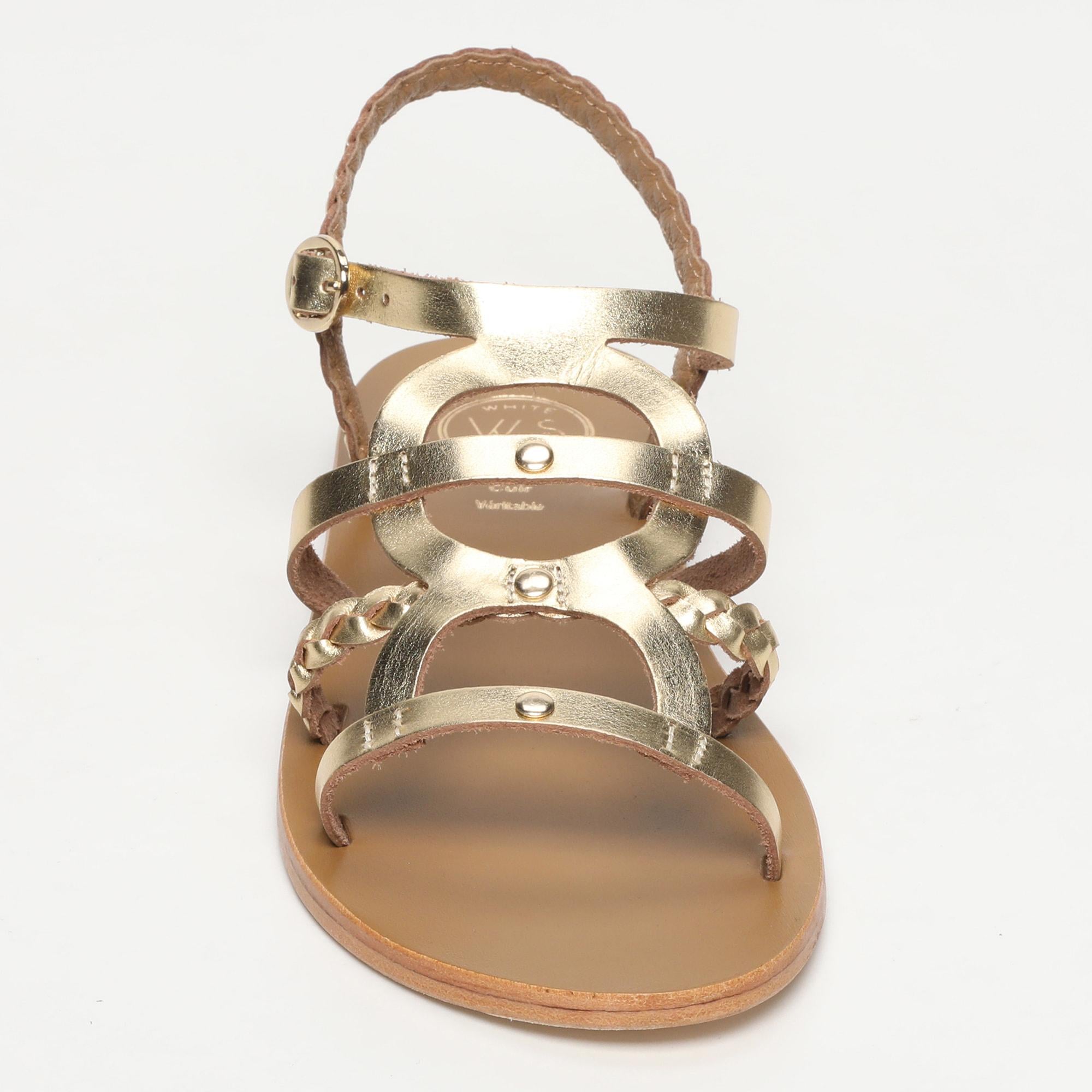 MATRA sandales en cuir or foncé