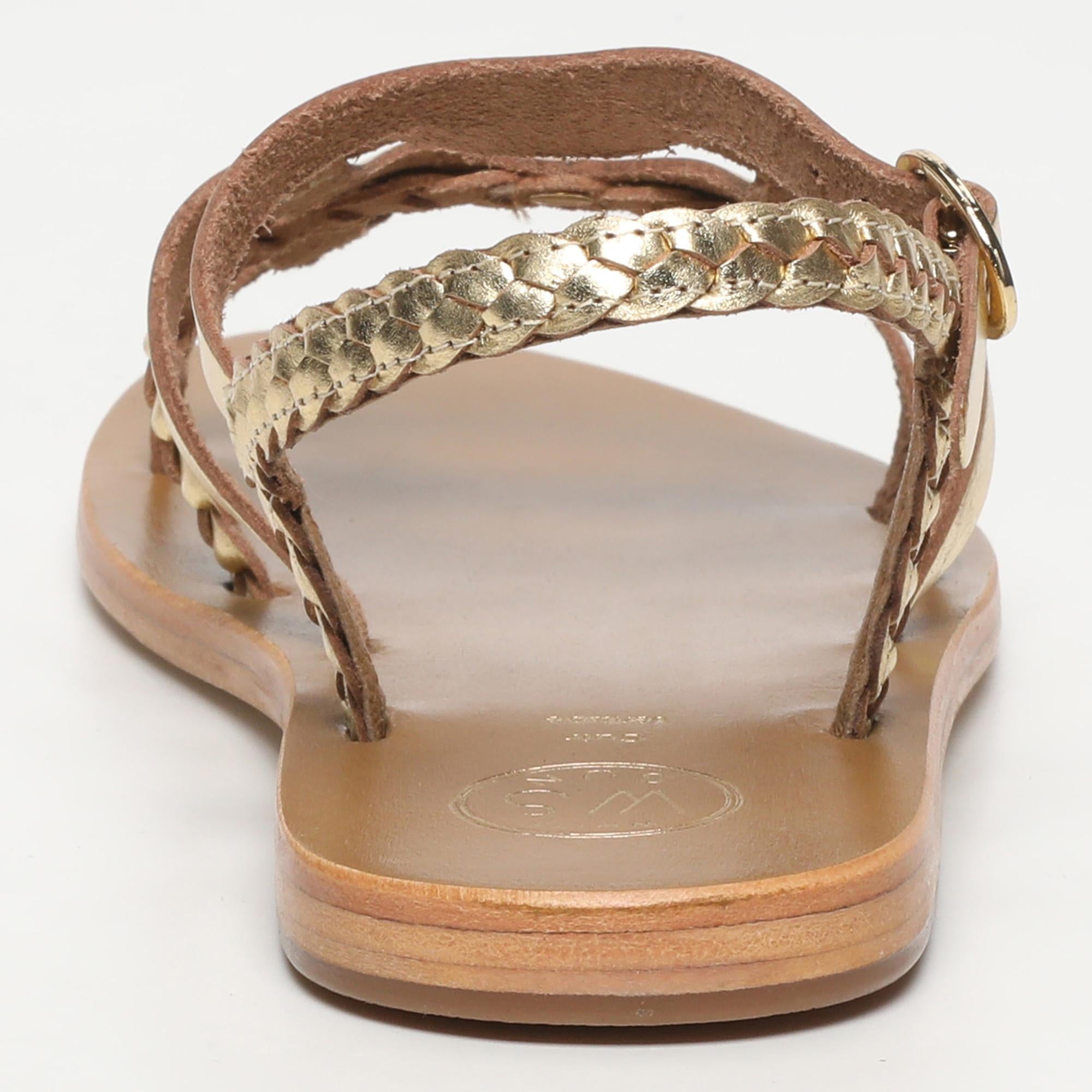 MATRA sandales en cuir or foncé