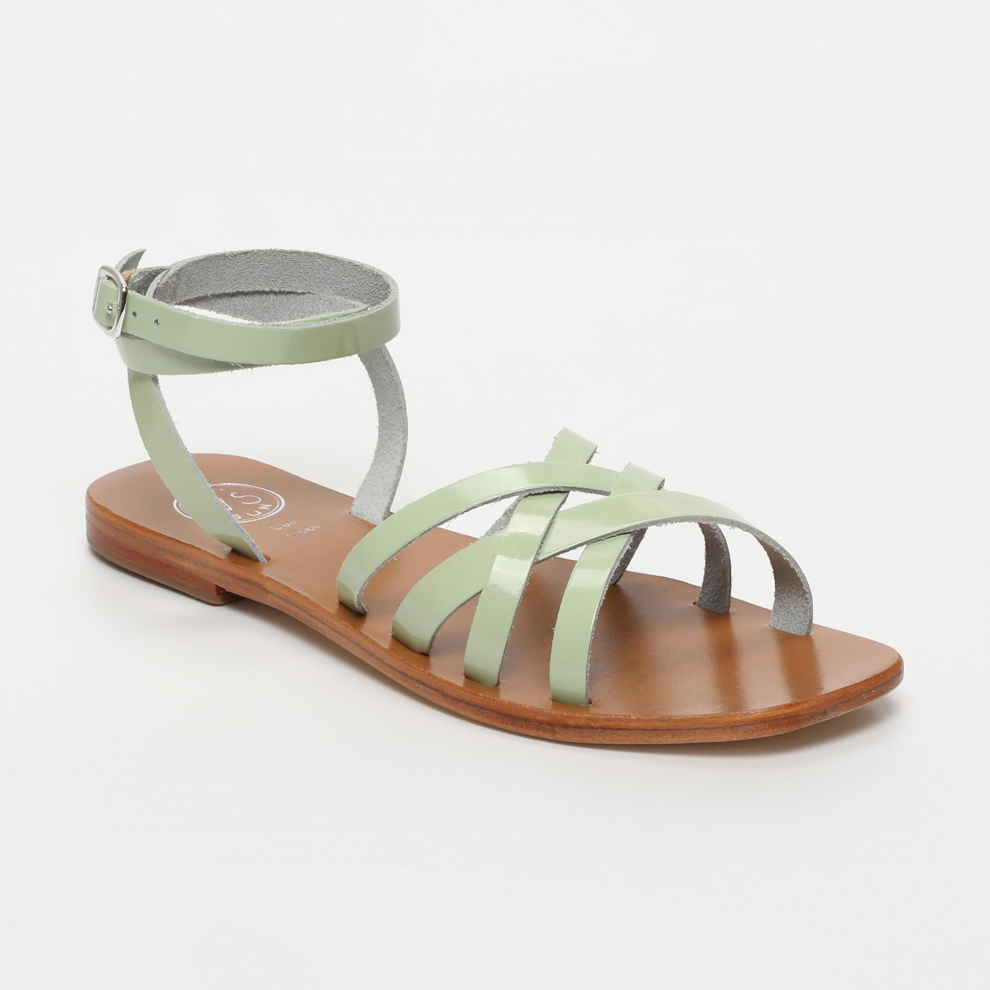 MONTGOMERY sandales bracelet de cheville en cuir menthe
