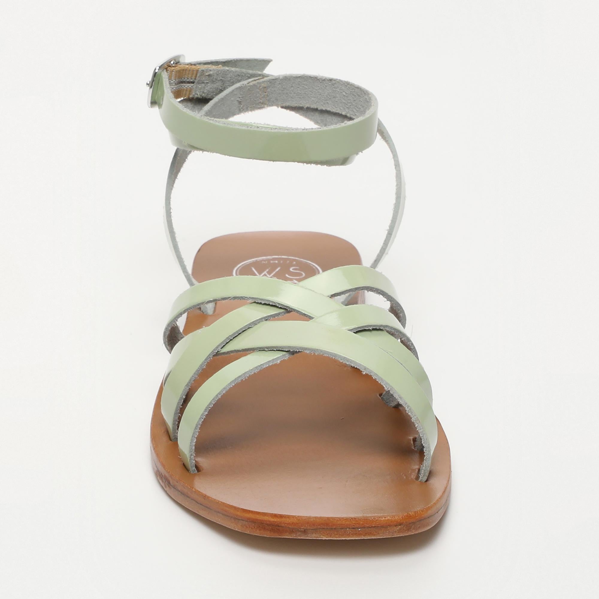 MONTGOMERY sandales bracelet de cheville en cuir menthe