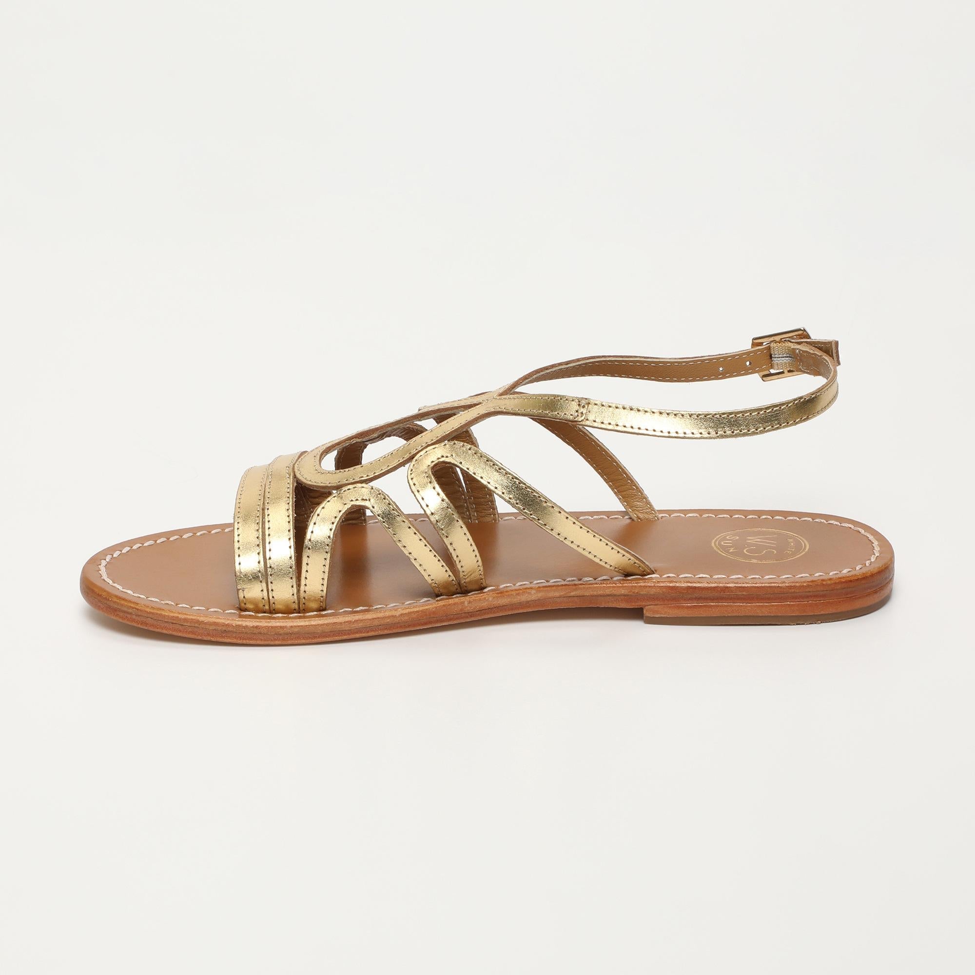 MORGAN sandales en cuir or foncé