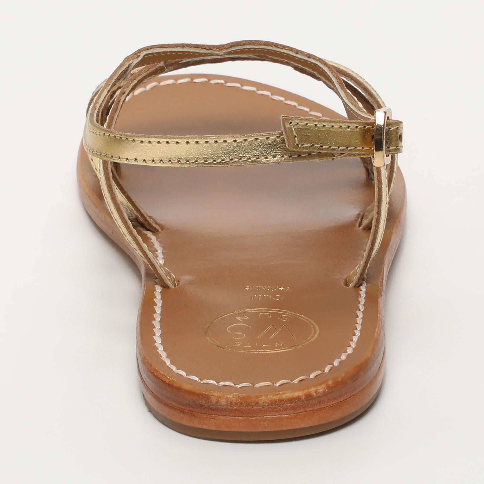 MORGAN sandales en cuir or foncé