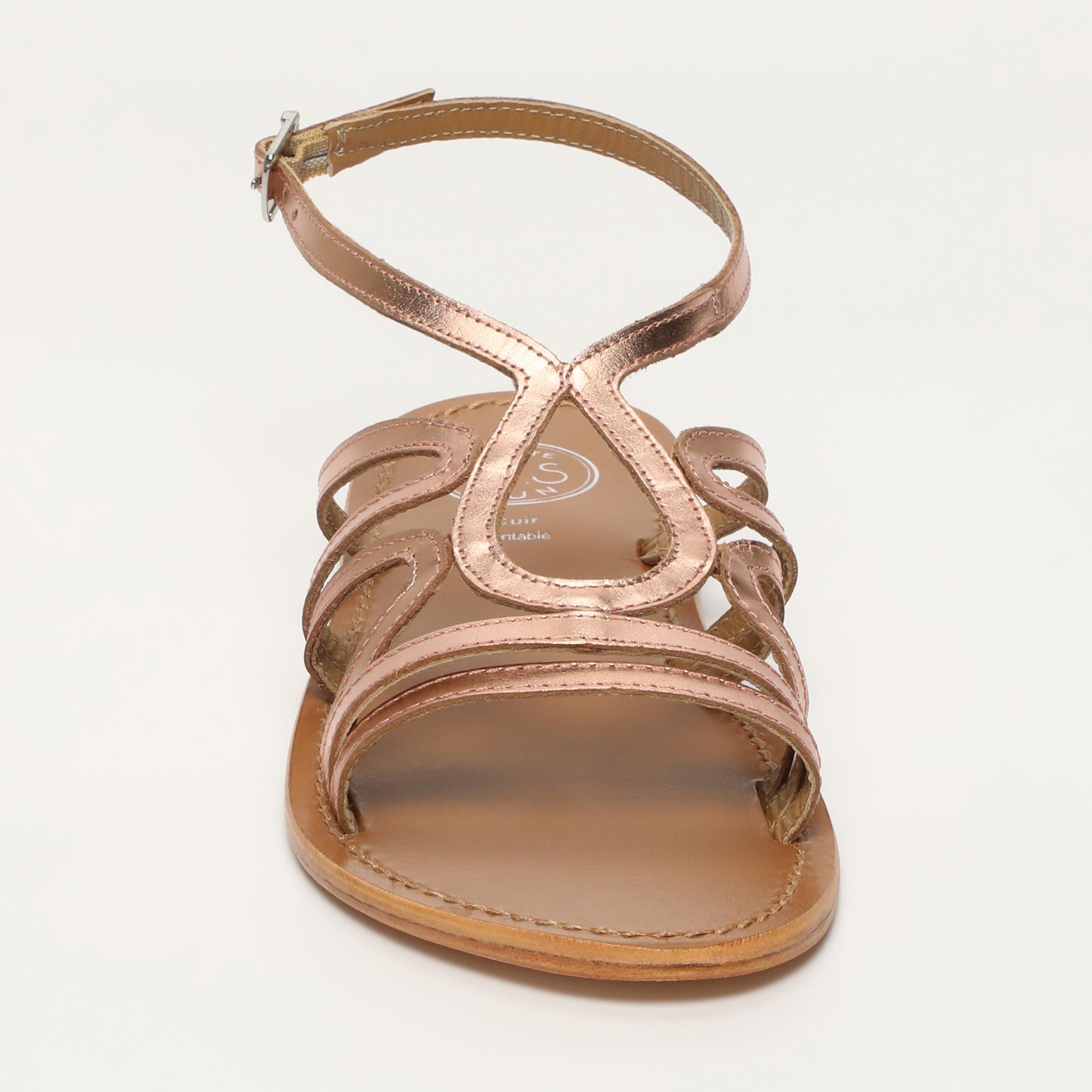 MORGAN sandales en cuir or rose