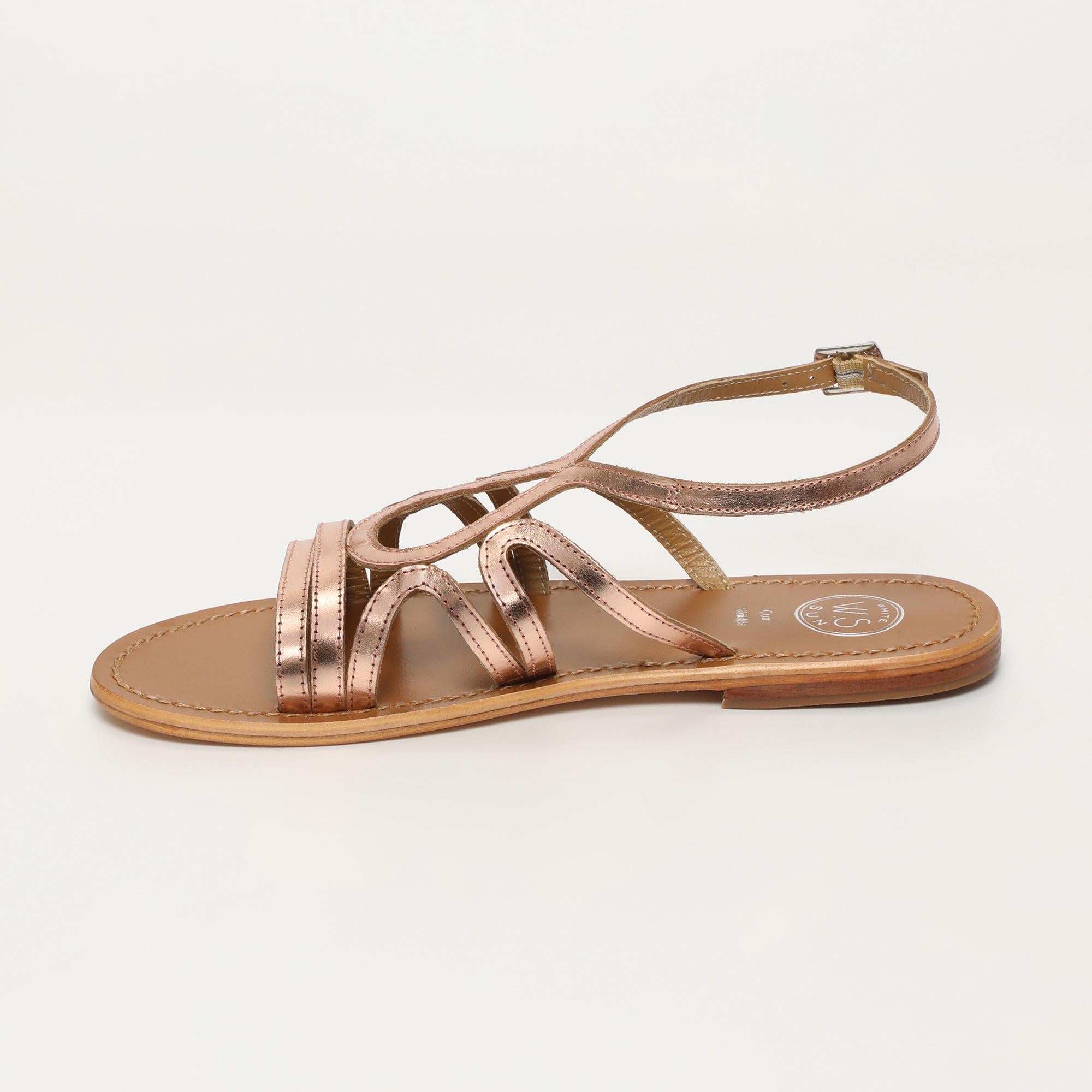 MORGAN sandales en cuir or rose