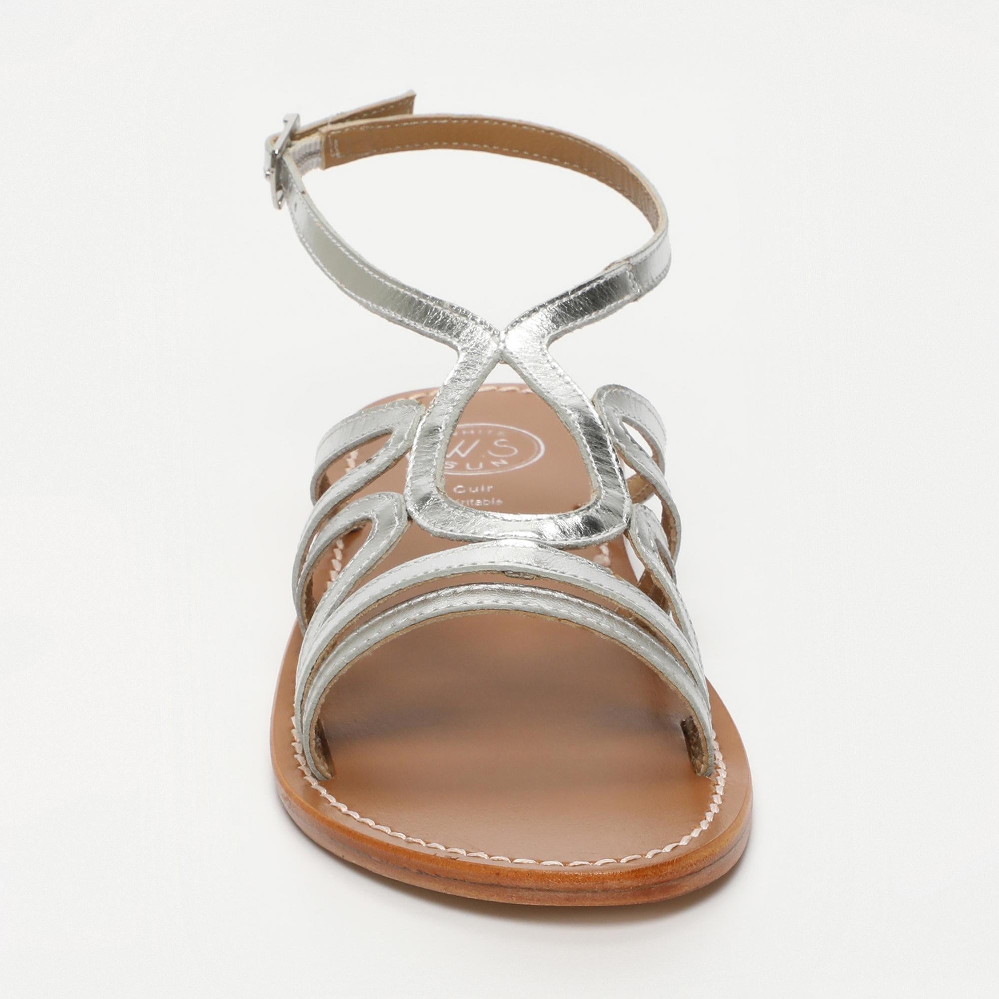 MORGAN sandales en cuir argent