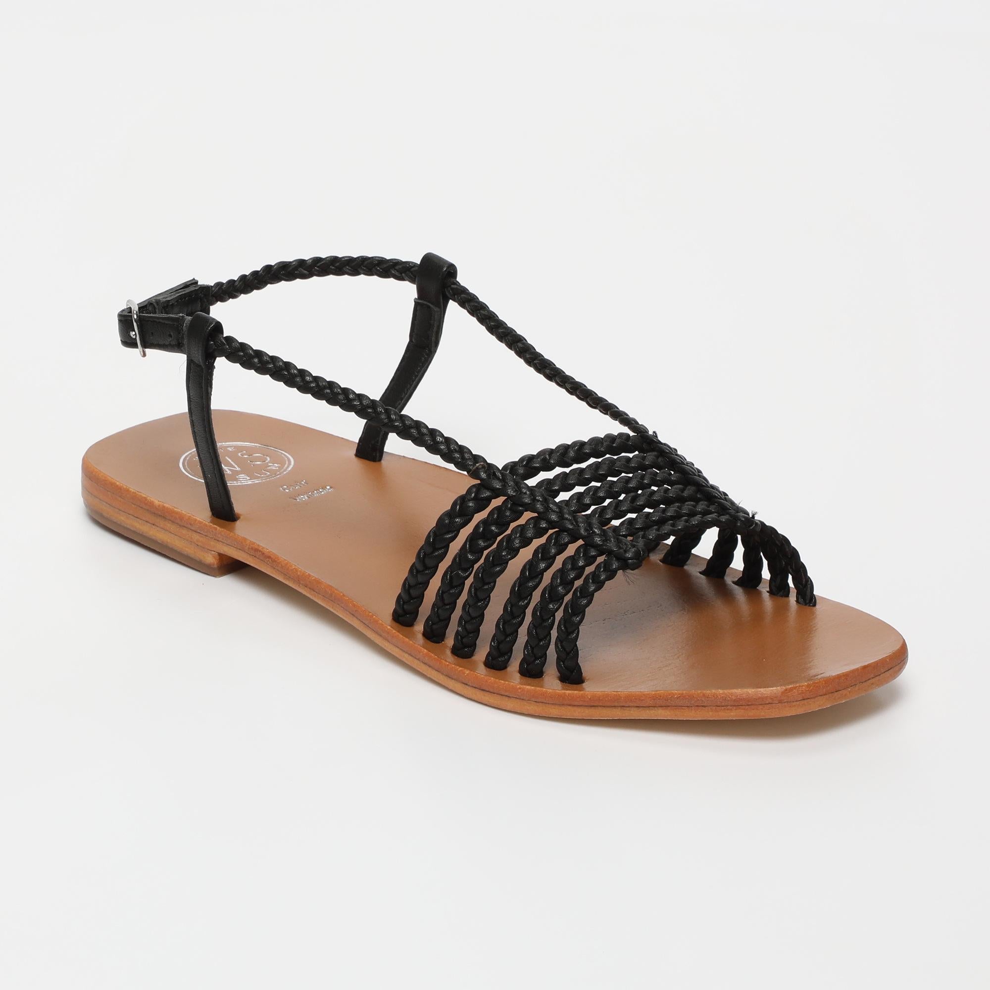 MILA sandales en cuir noir