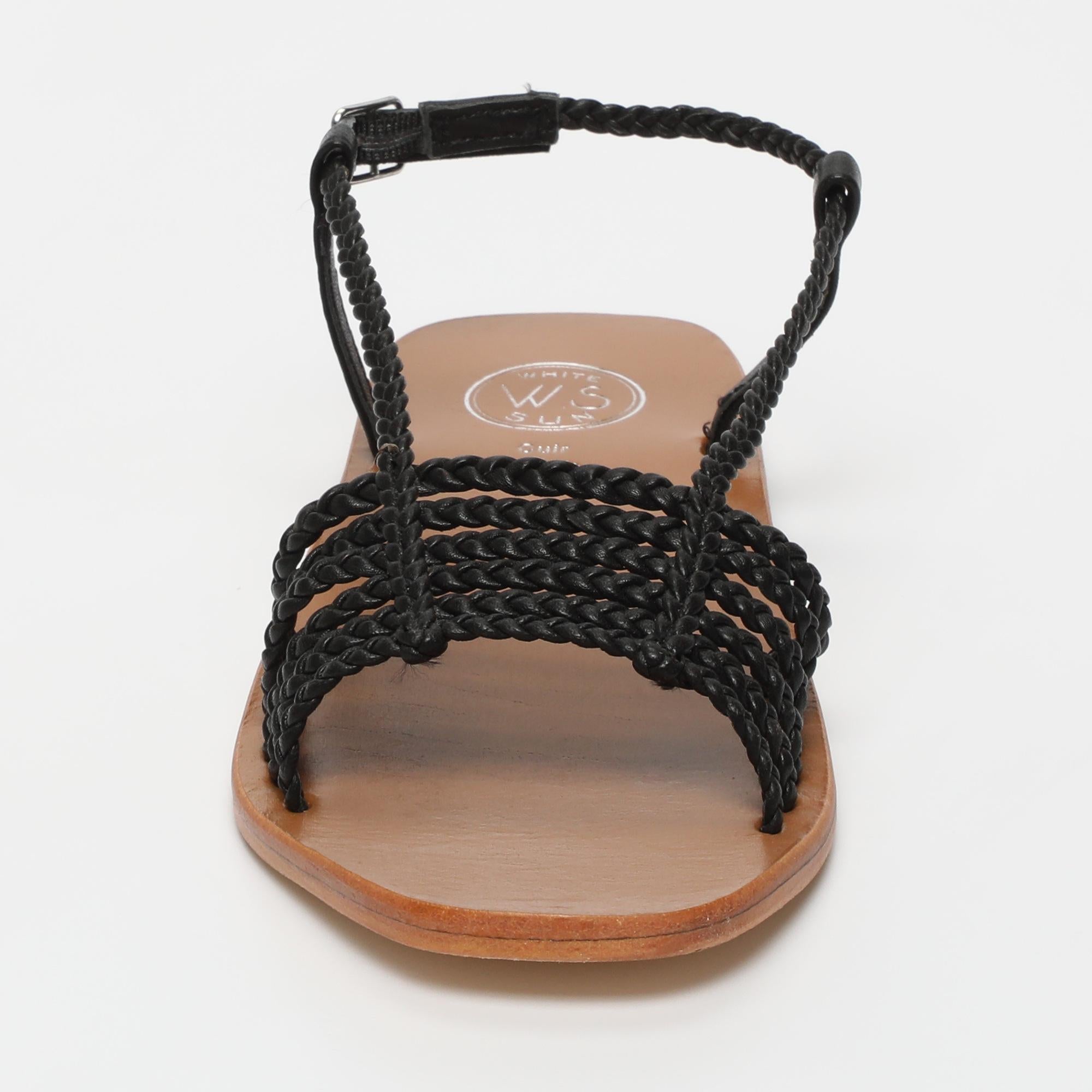 MILA sandales en cuir noir