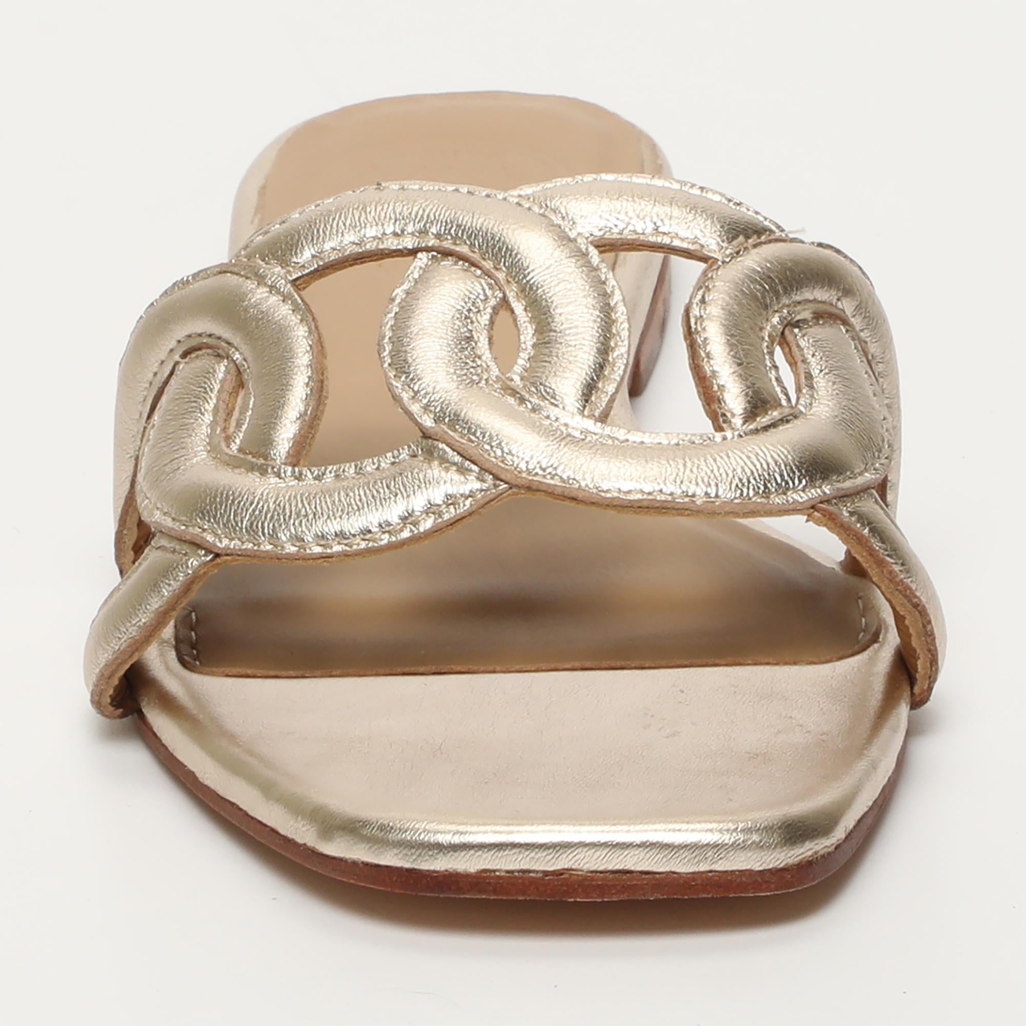 NAPACHE mules en cuir or