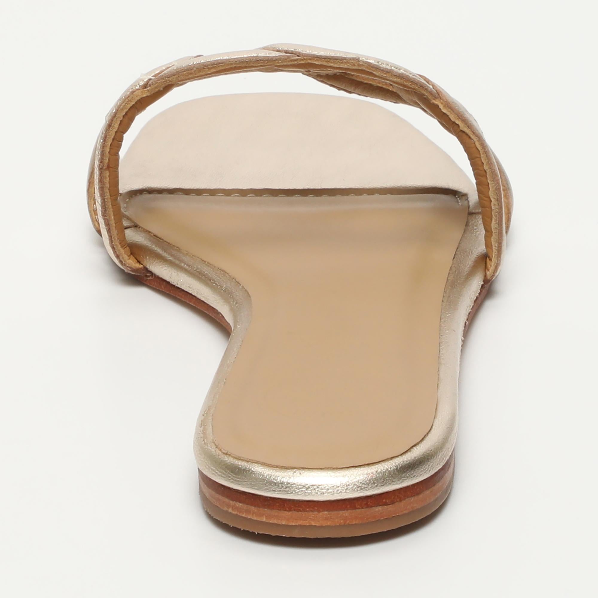NAPACHE mules en cuir or
