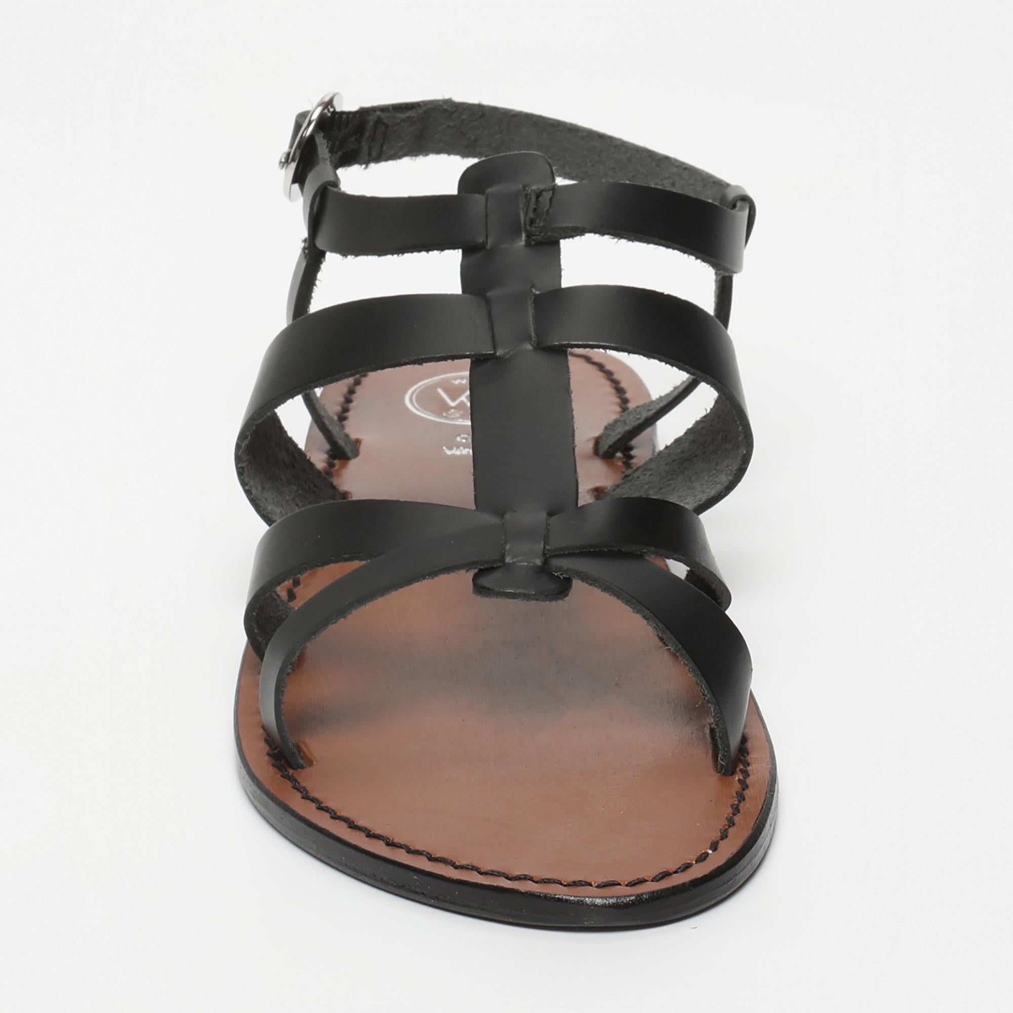 NIMA sandales en cuir noir