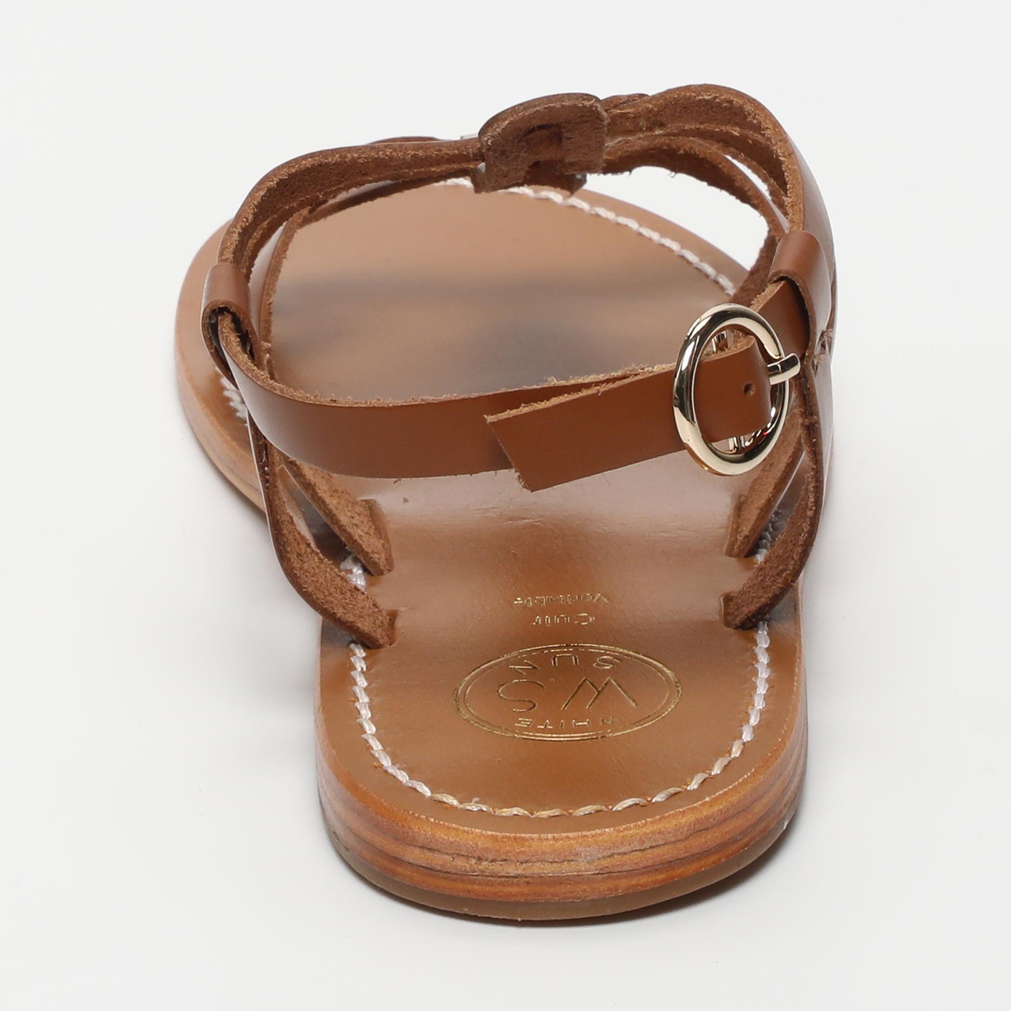 NIMA sandales spartiates en cuir camel