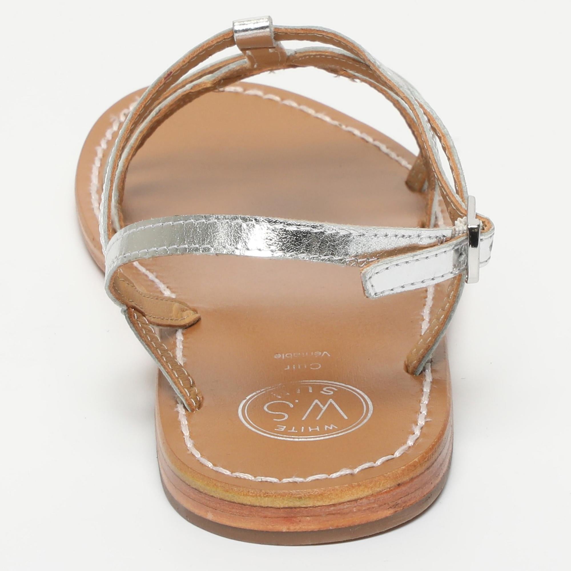 RALA sandales fantaisie en cuir argent